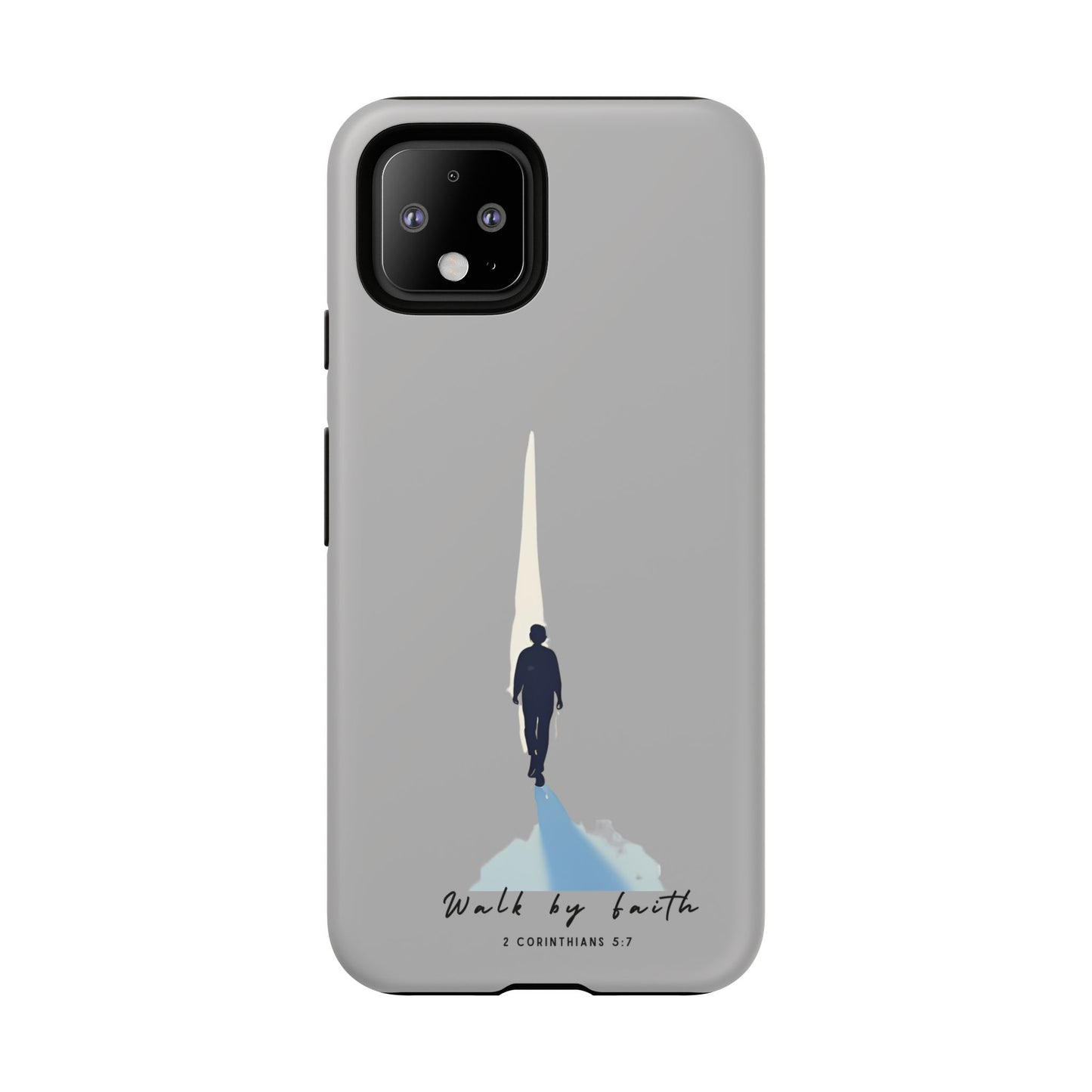 Inspirational Tough Phone Case - "Walk by Faith" Design - Bible Verse Phone Protection