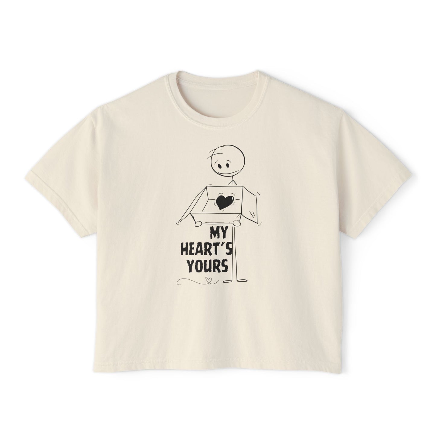 Graphic Heartfelt Women's Boxy Tee - My Heart's Yours