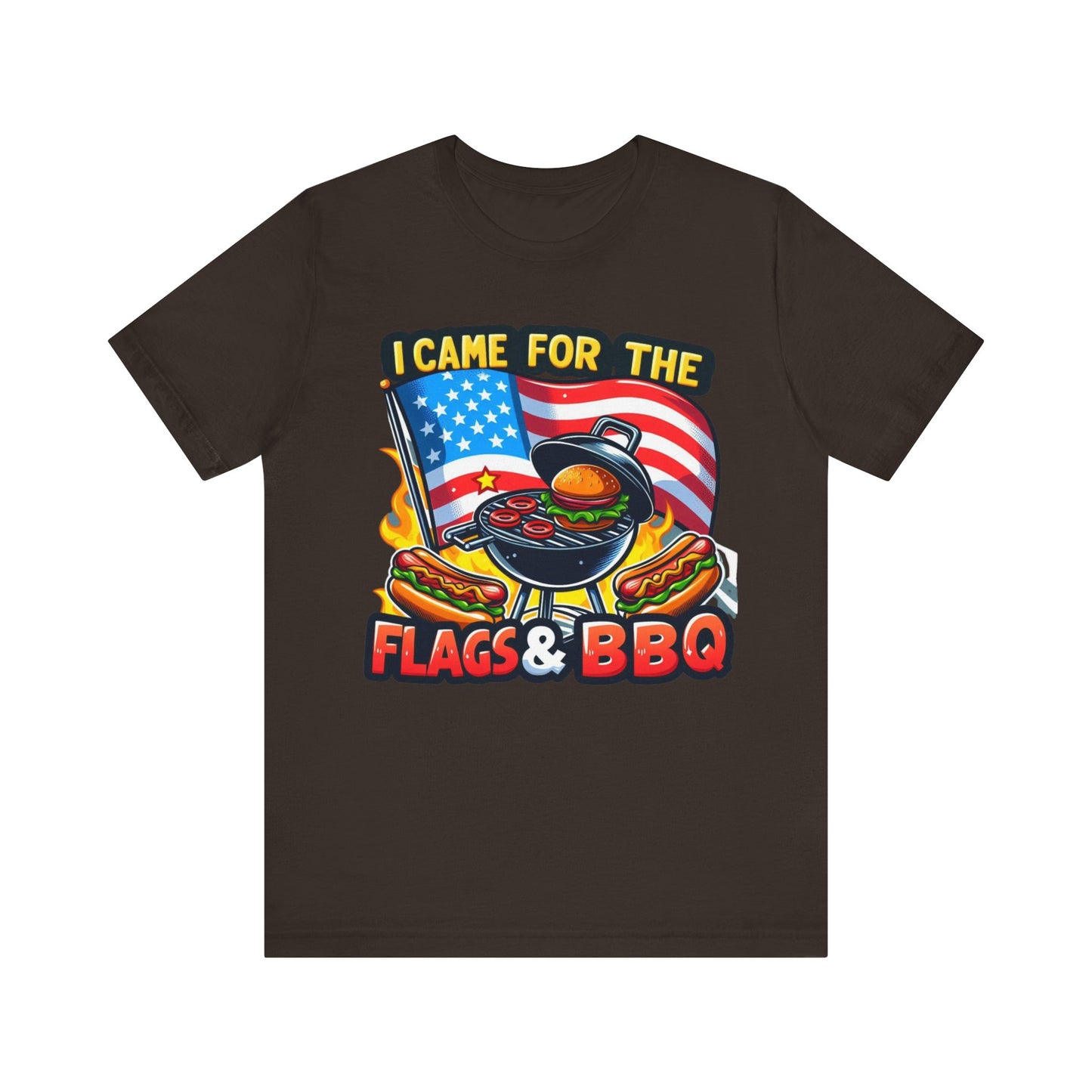 US Flag Day Commemorative Graphic T-shirts, Here for the Flag & BBQ Tee