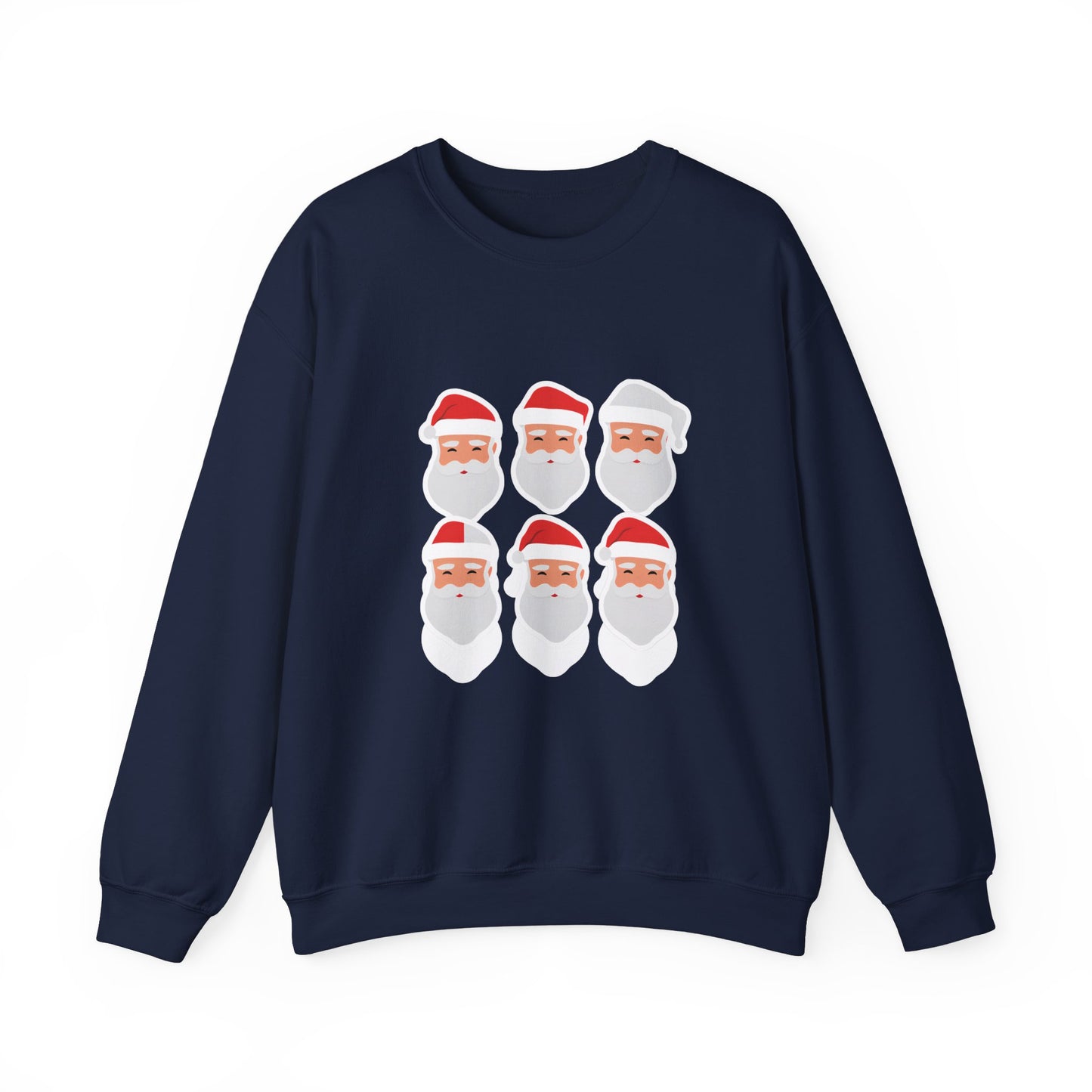 Graphic Designed Holiday Christmas Santa Portraits Crewneck Sweatshirt