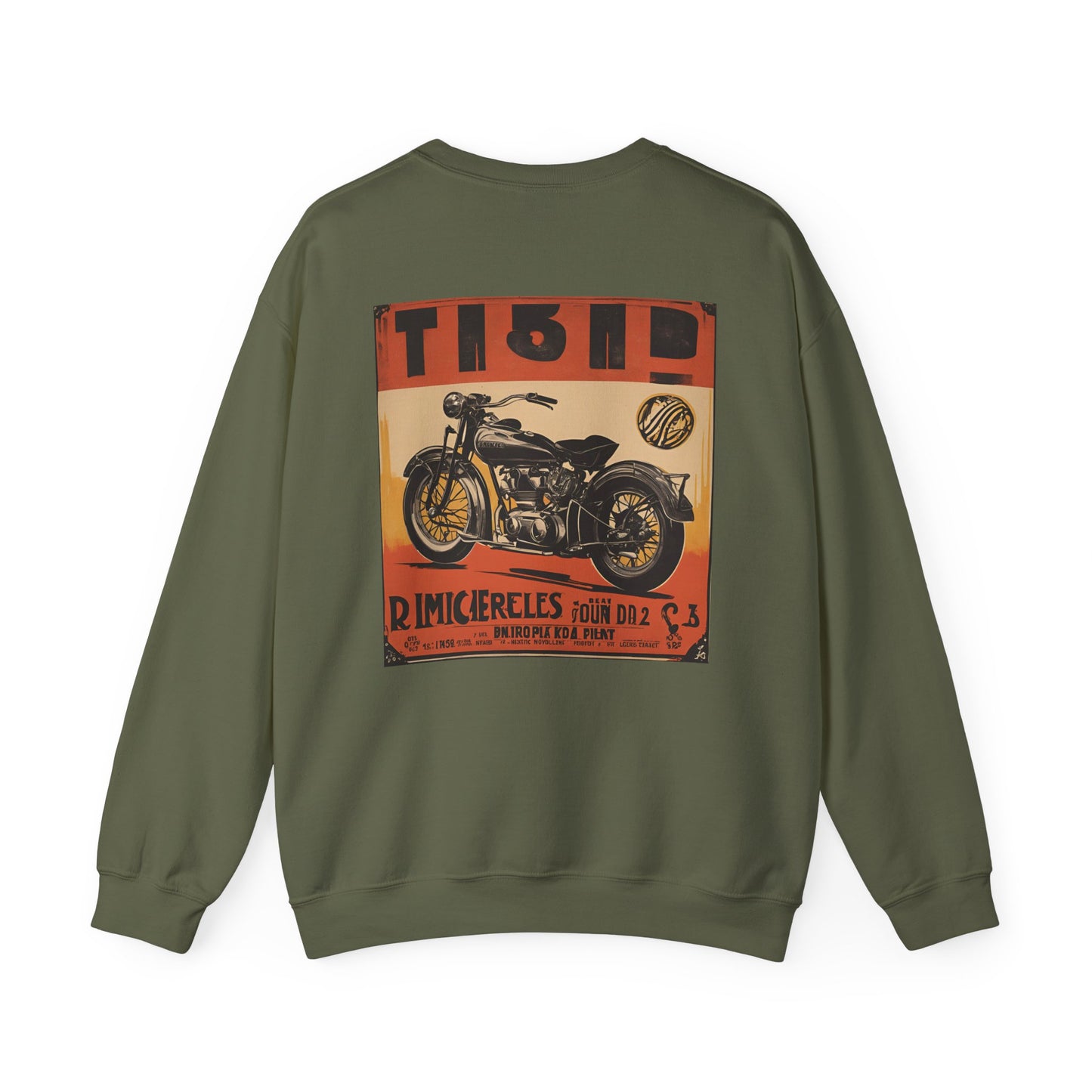 Graphic Designed Minimalist Bikers Crewneck Sweatshirt