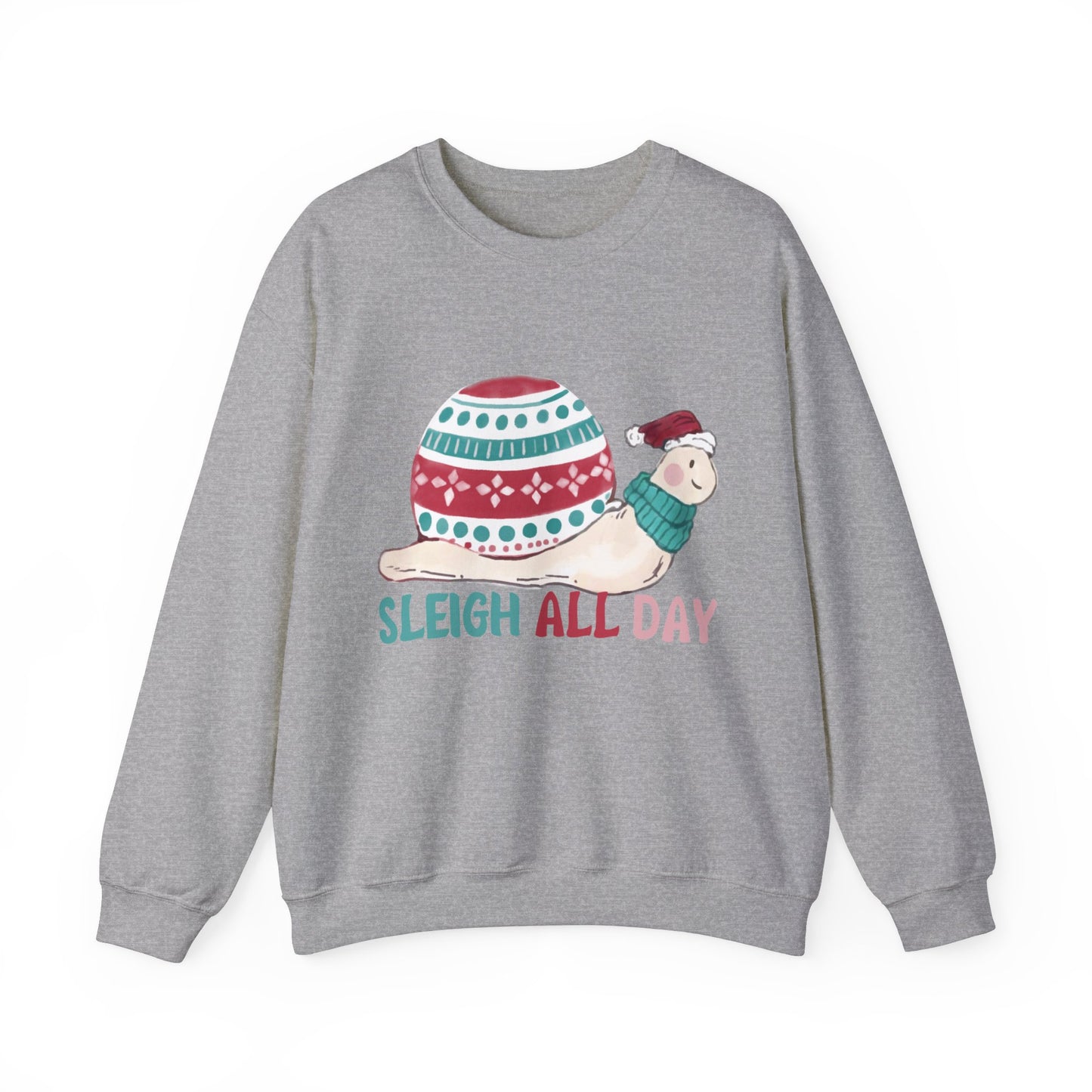 Graphic Designed Holiday Christmas Snowman Sleigh Unisex Crewneck Sweatshirt