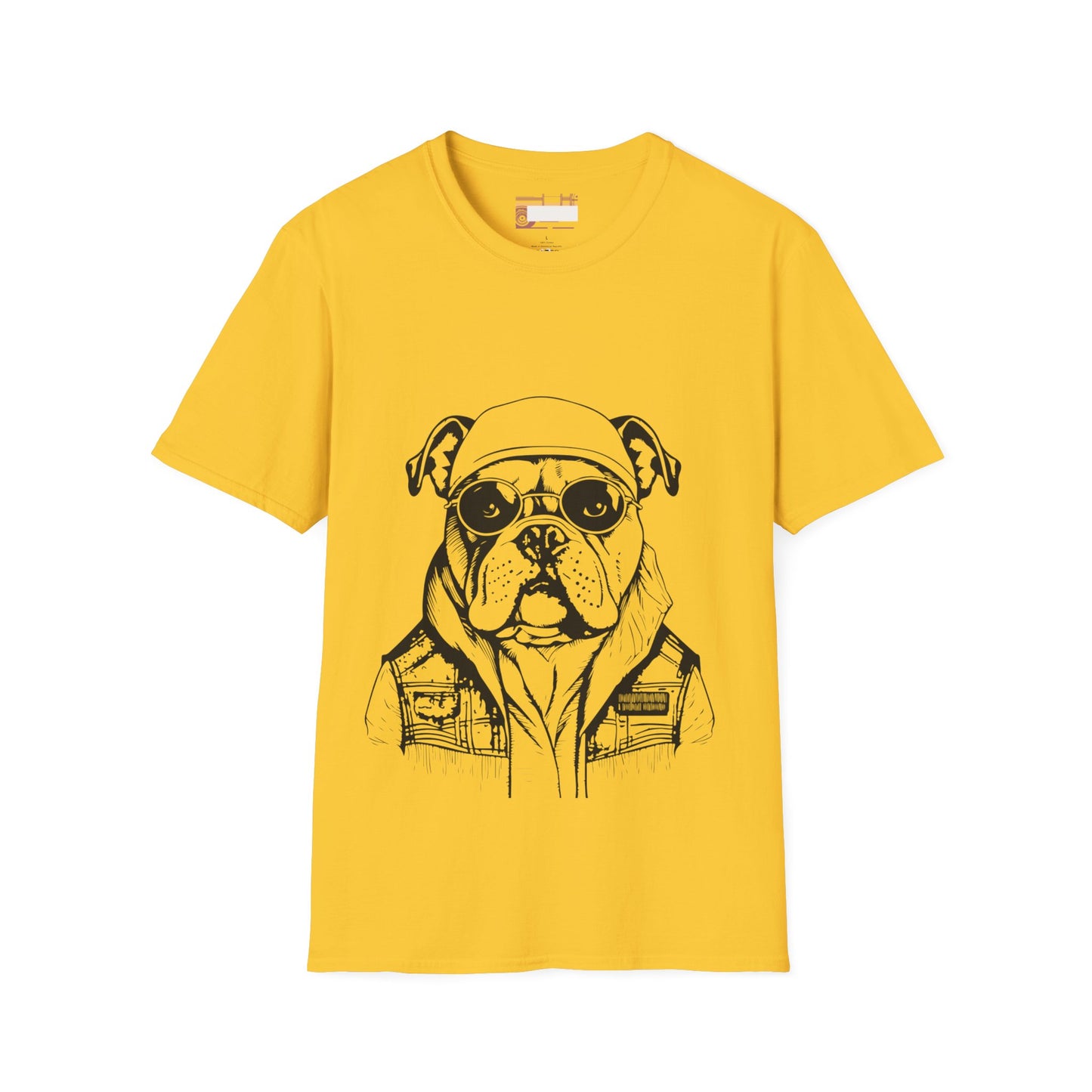 Bull Dog Looking Dressed Designed Graphic Comfort Unisex T-shirt