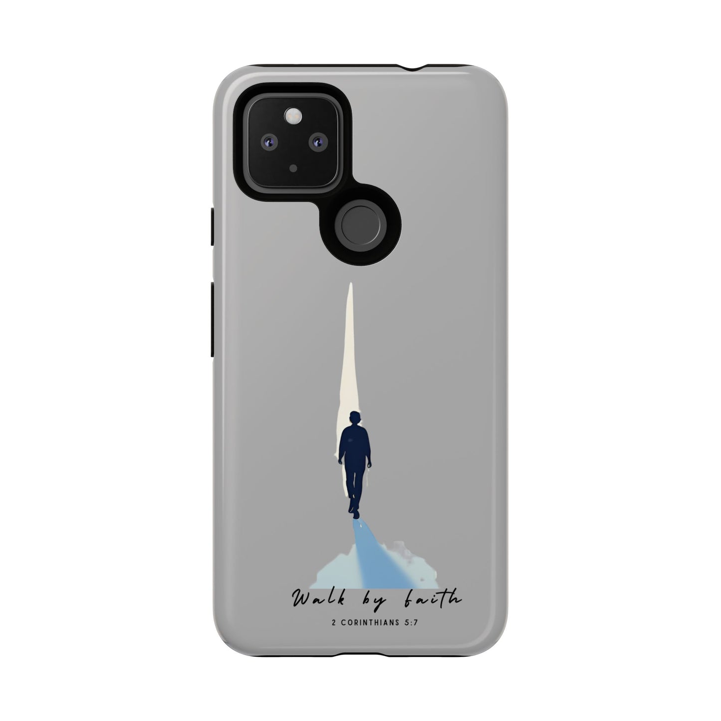 Inspirational Tough Phone Case - "Walk by Faith" Design - Bible Verse Phone Protection