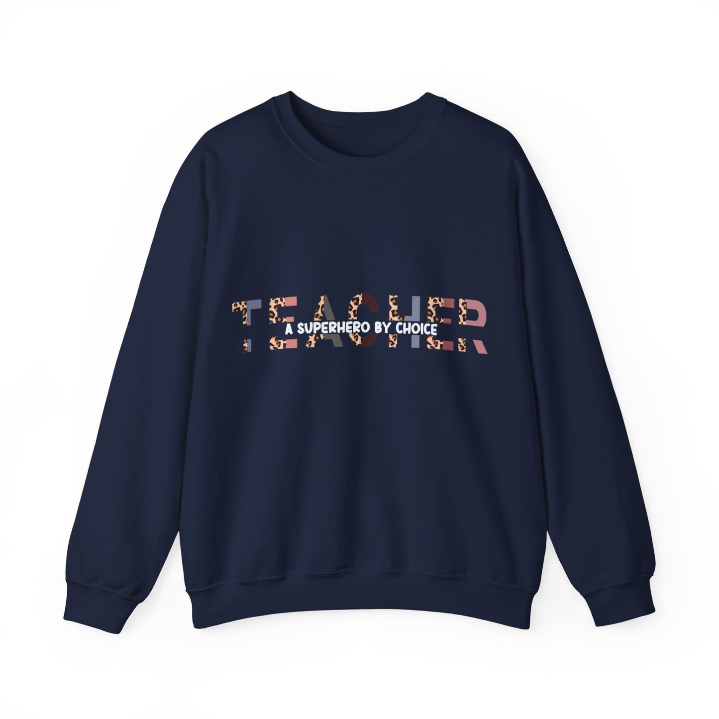 Designed Teacher A Super Hero Graphic Unisex Crewneck Sweatshirt