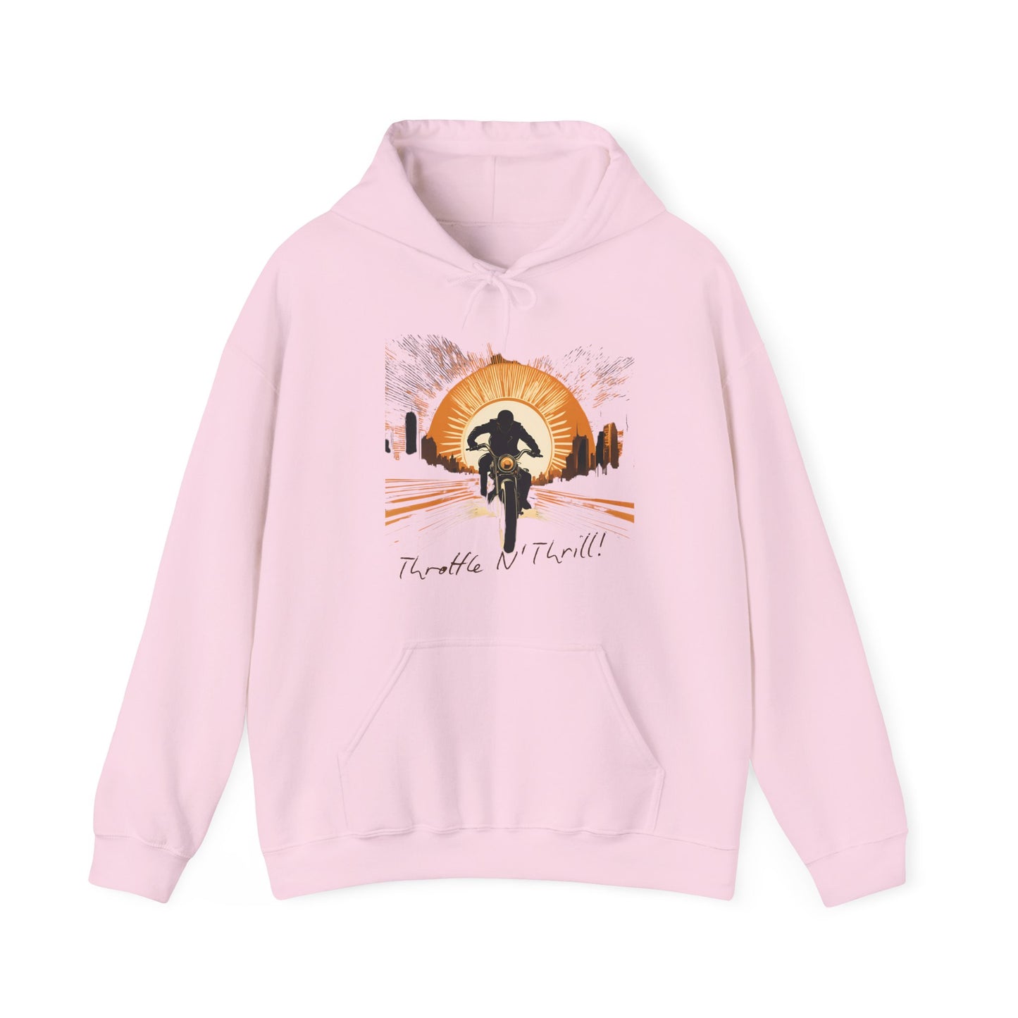 Graphic Unisex Heavy Blend Throttle and Thrill Bikers Graphic Hoodie
