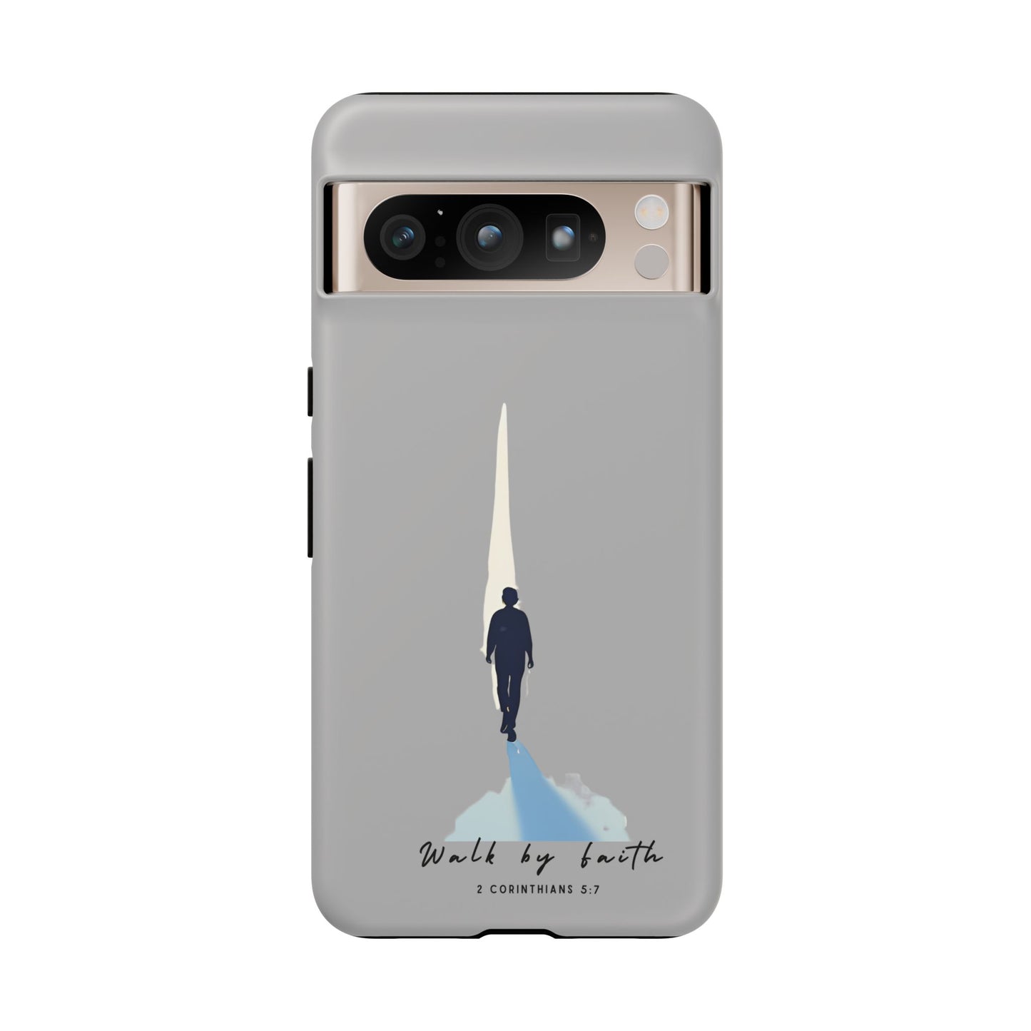 Inspirational Tough Phone Case - "Walk by Faith" Design - Bible Verse Phone Protection