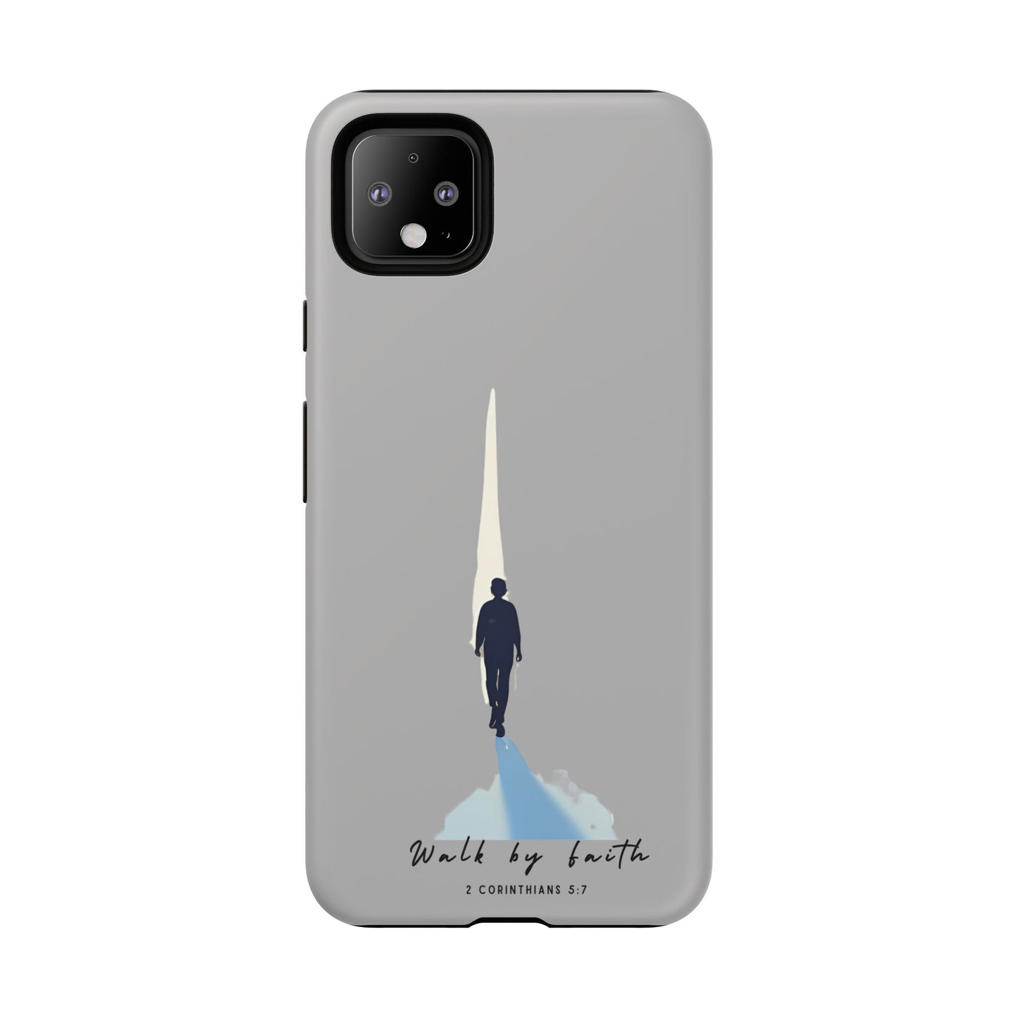Inspirational Tough Phone Case - "Walk by Faith" Design - Bible Verse Phone Protection