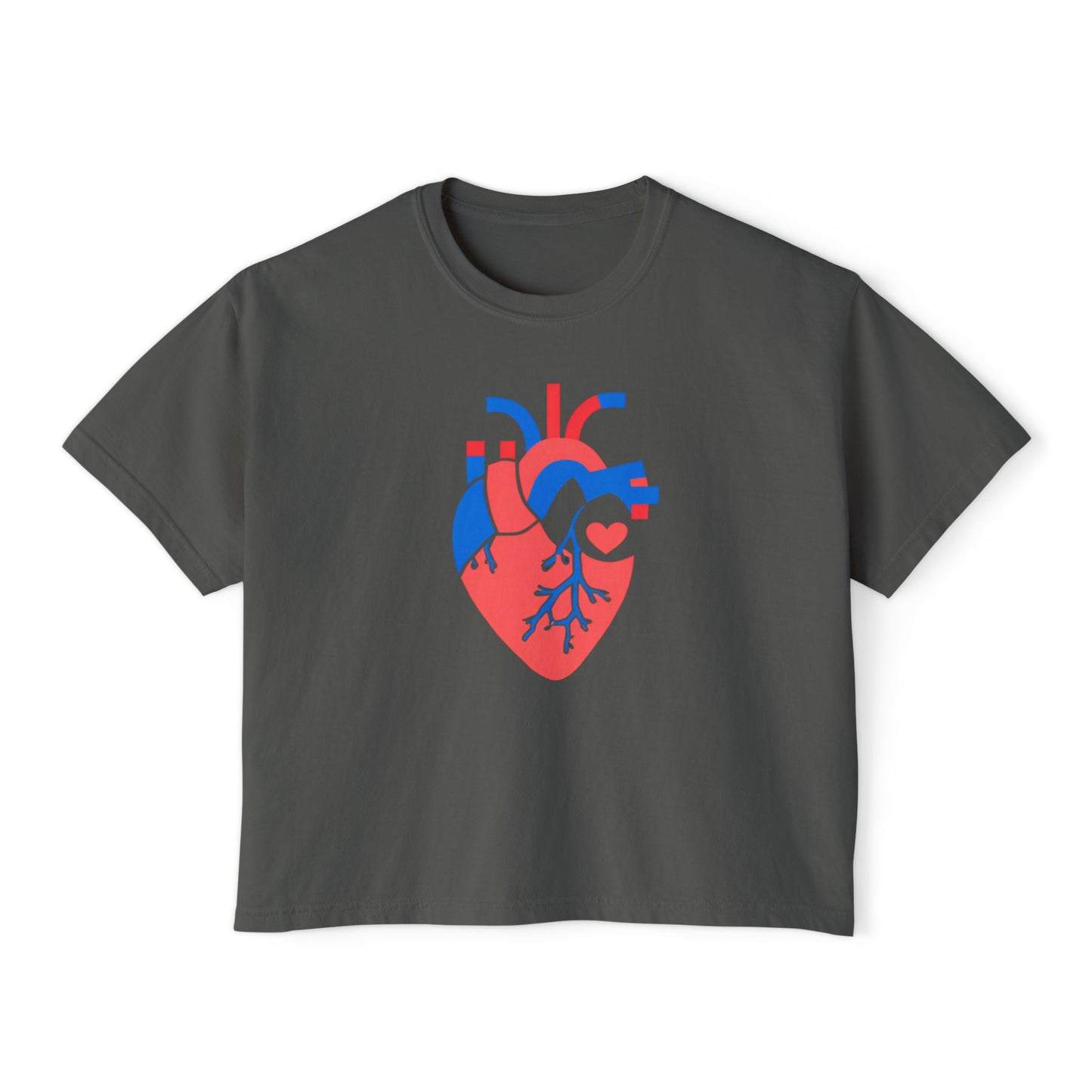 Graphic Heartfelt Women's Boxy Tee - Casual Love Design for Everyday Comfort