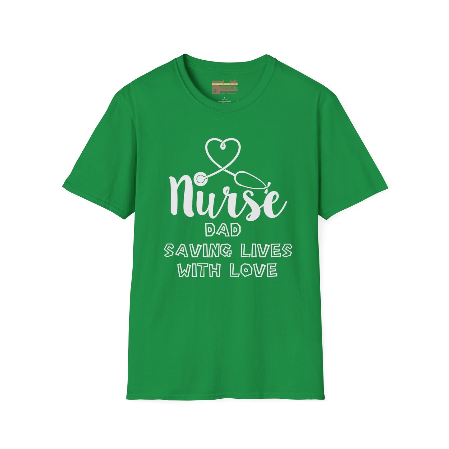 Nurse Dad Serving Lives With Love Ultimate Comfort Unisex Fathers Day Nurse T-shirt
