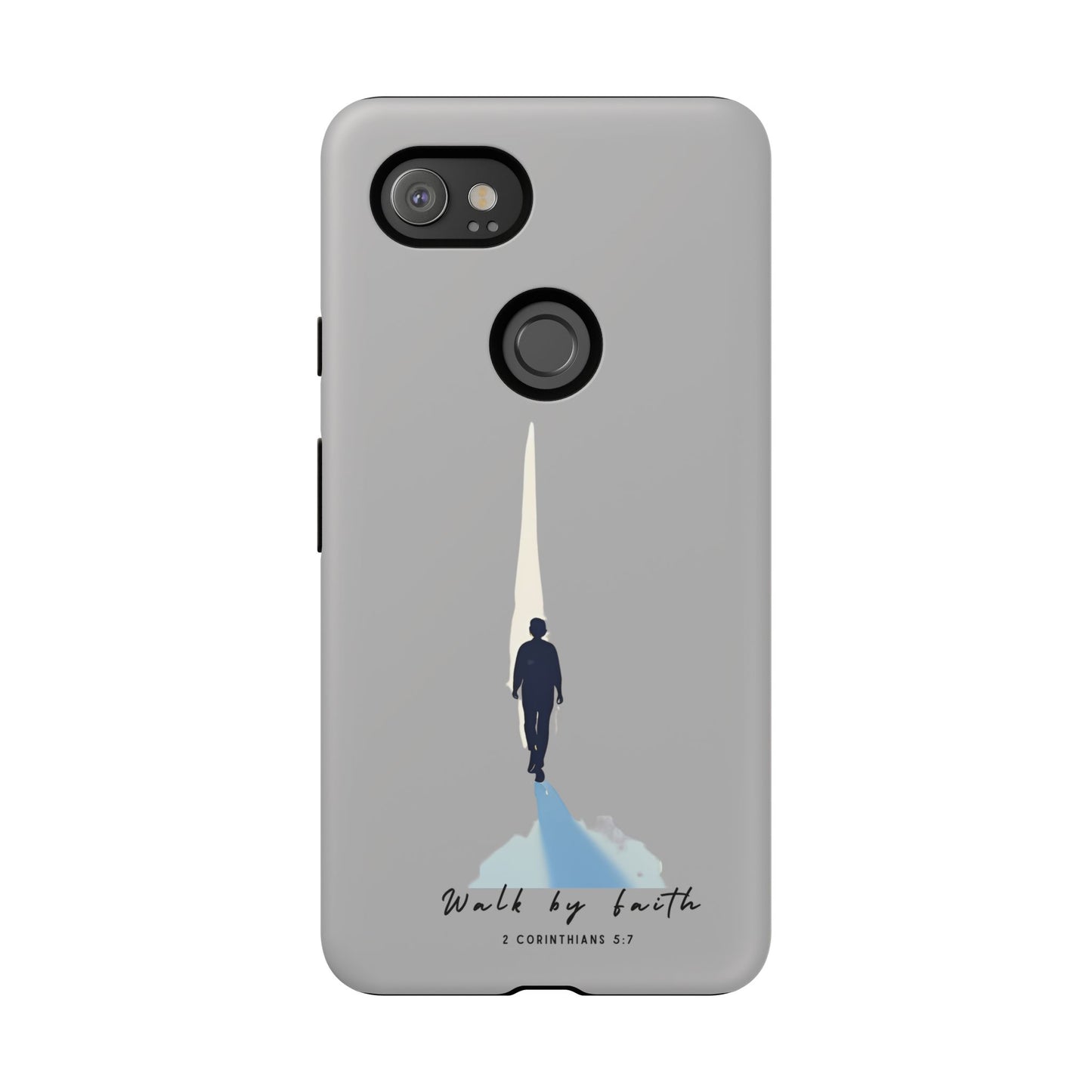 Inspirational Tough Phone Case - "Walk by Faith" Design - Bible Verse Phone Protection