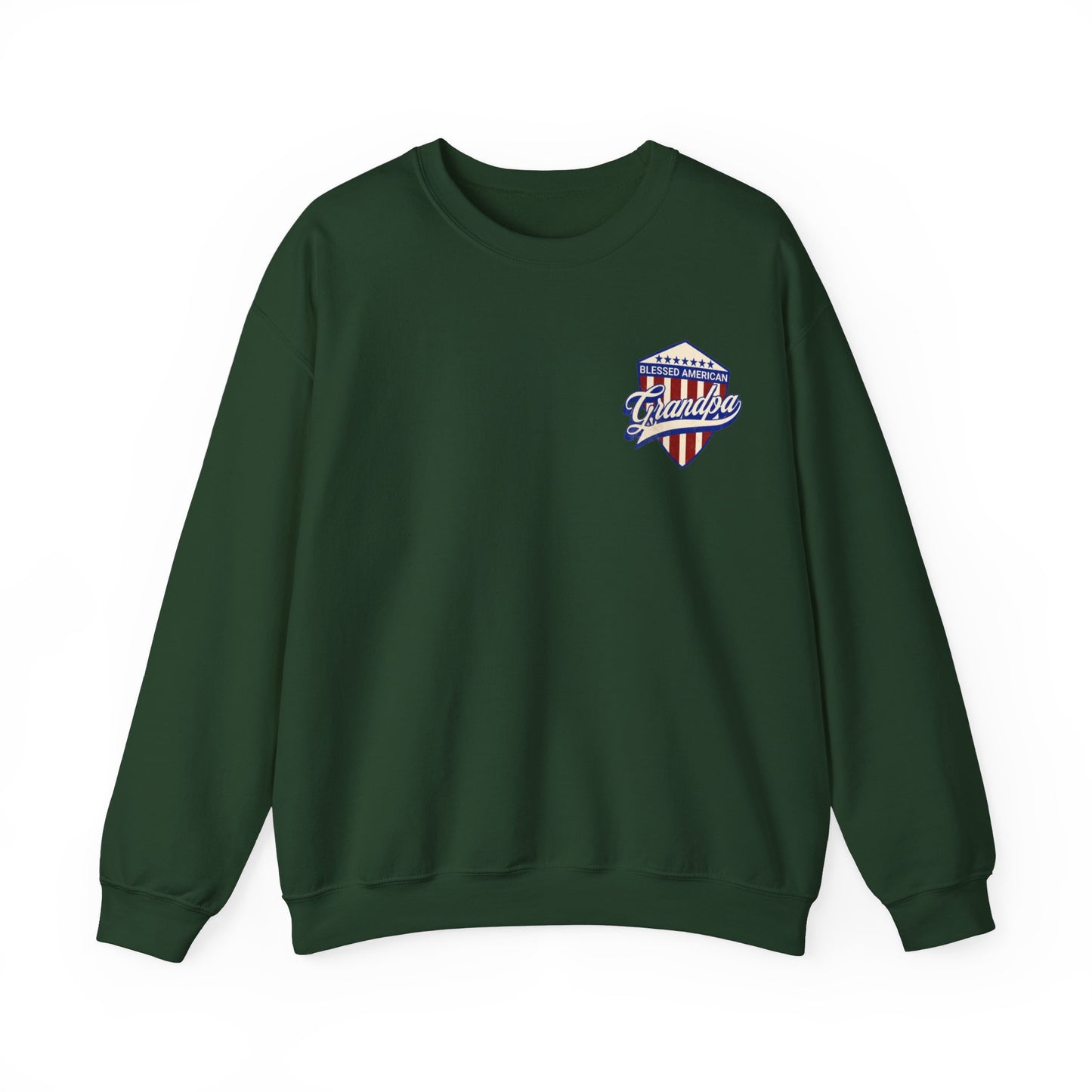 Graphic Blessed American Grandpa Unisex Crewneck Sweatshirt