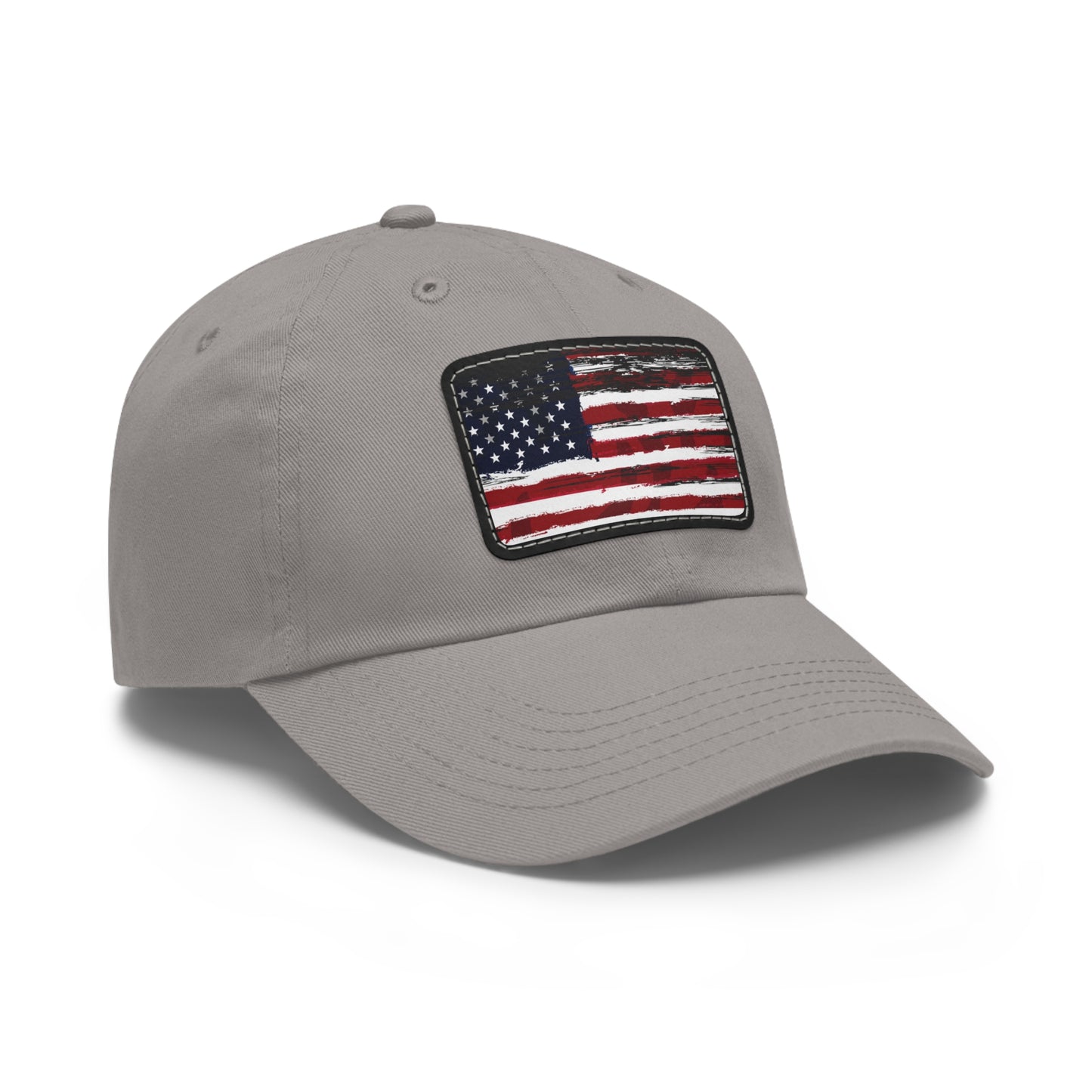 July 4th Dad Hat with Leather Patch Design