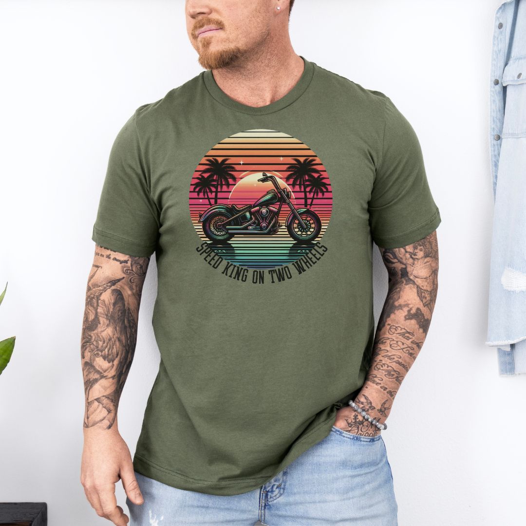Speed King On Two Wheels Ultimate Comfort Styled Graphic T-shirt
