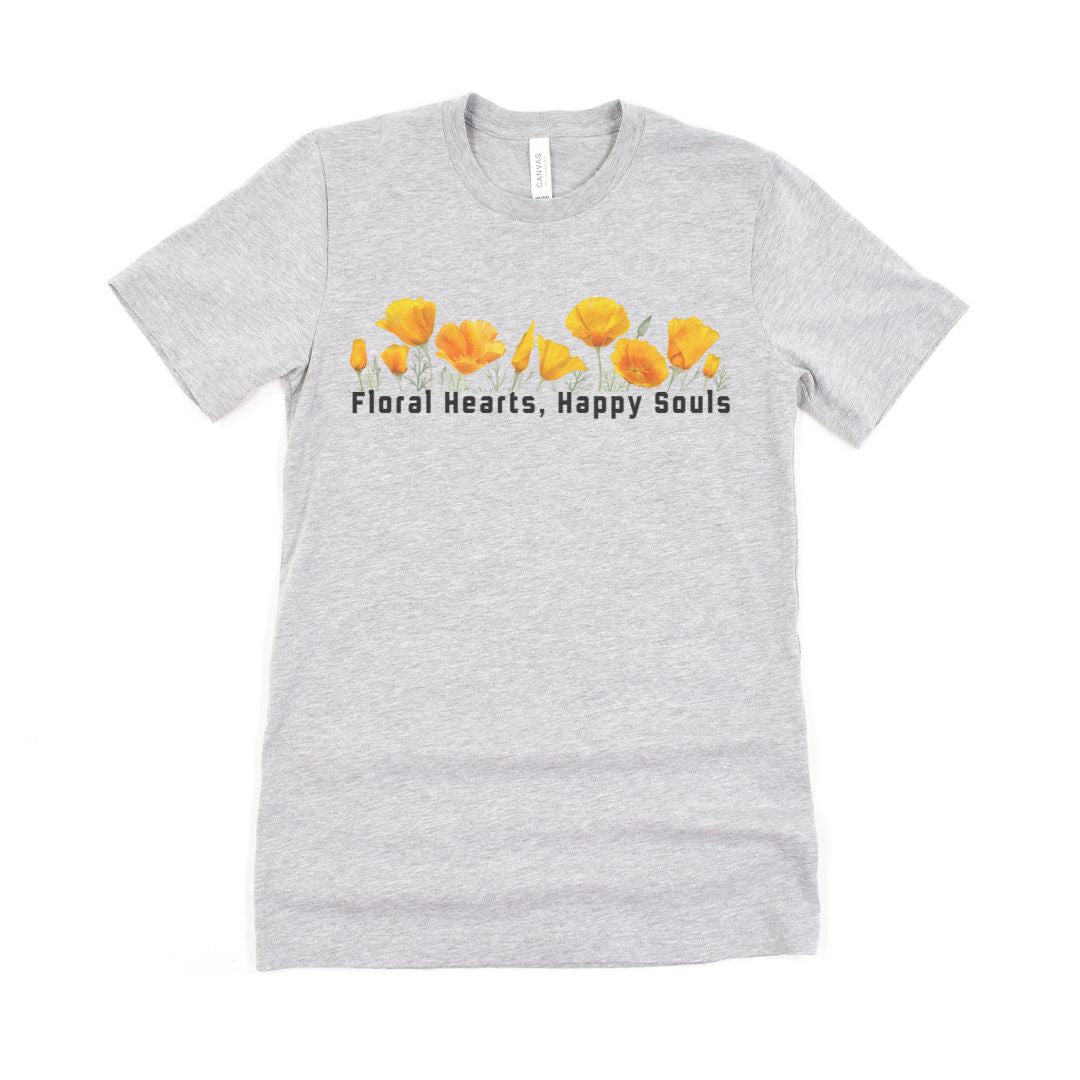 Floral Hearts Happy Soul Graphic Ultimate Comfort Styled Unisex T-shirt