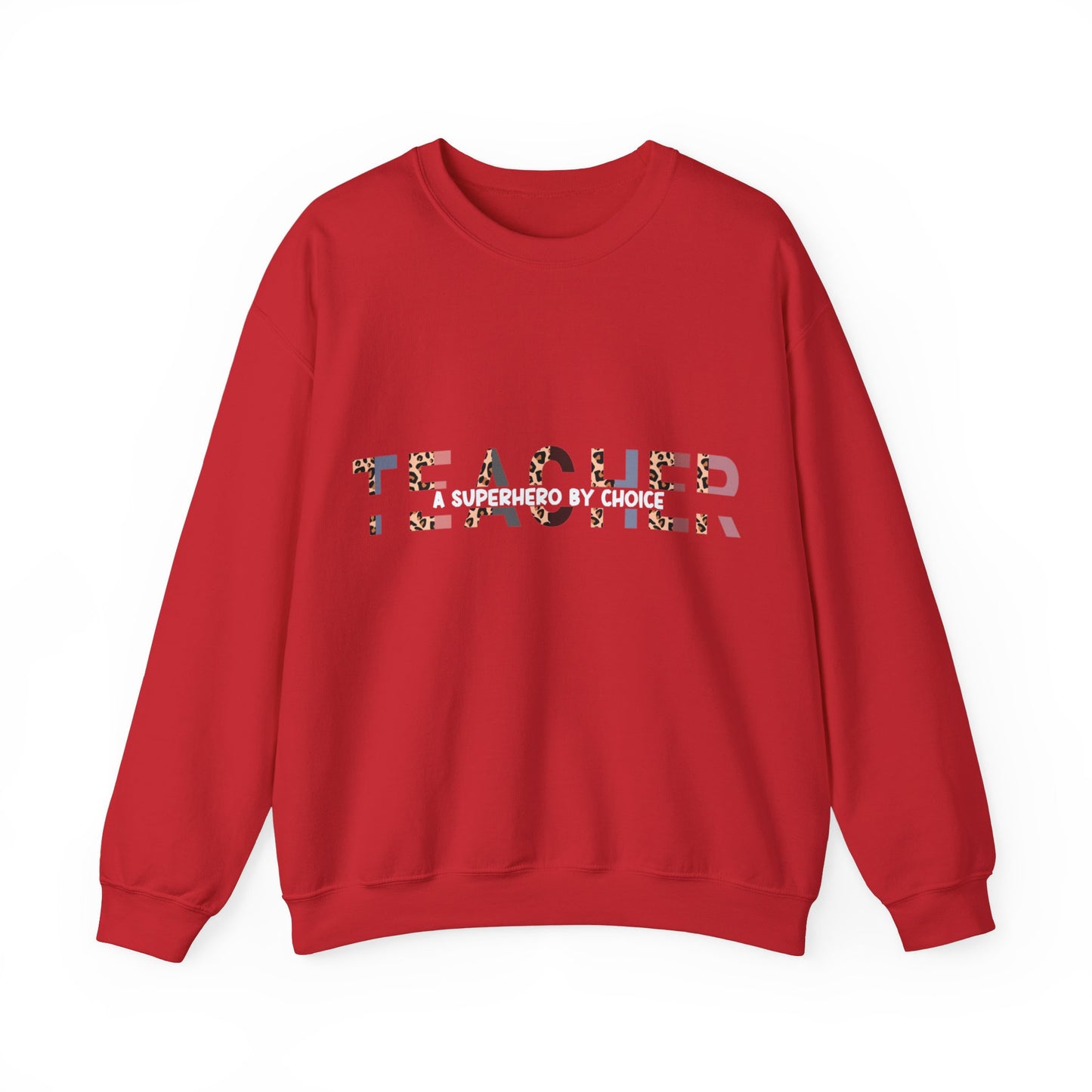 Designed Teacher A Super Hero Graphic Unisex Crewneck Sweatshirt