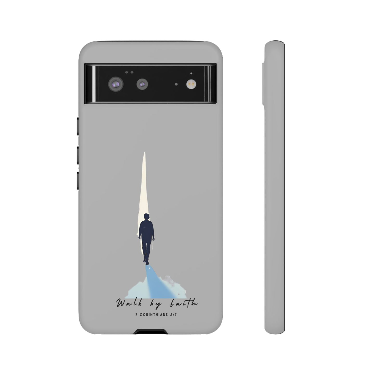 Inspirational Tough Phone Case - "Walk by Faith" Design - Bible Verse Phone Protection