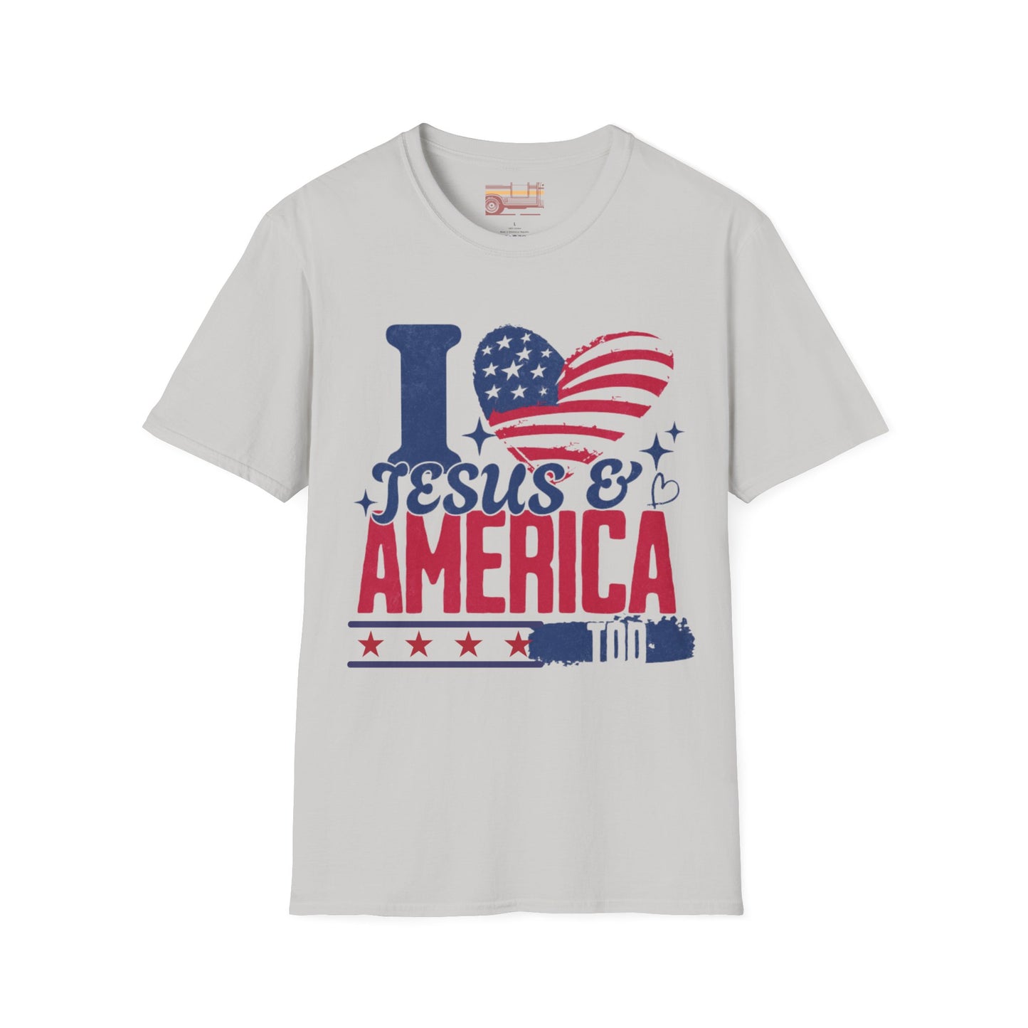 Graphic I Love Jesus and America Too, July 4th Ultimate Comfort Unisex T-shirt