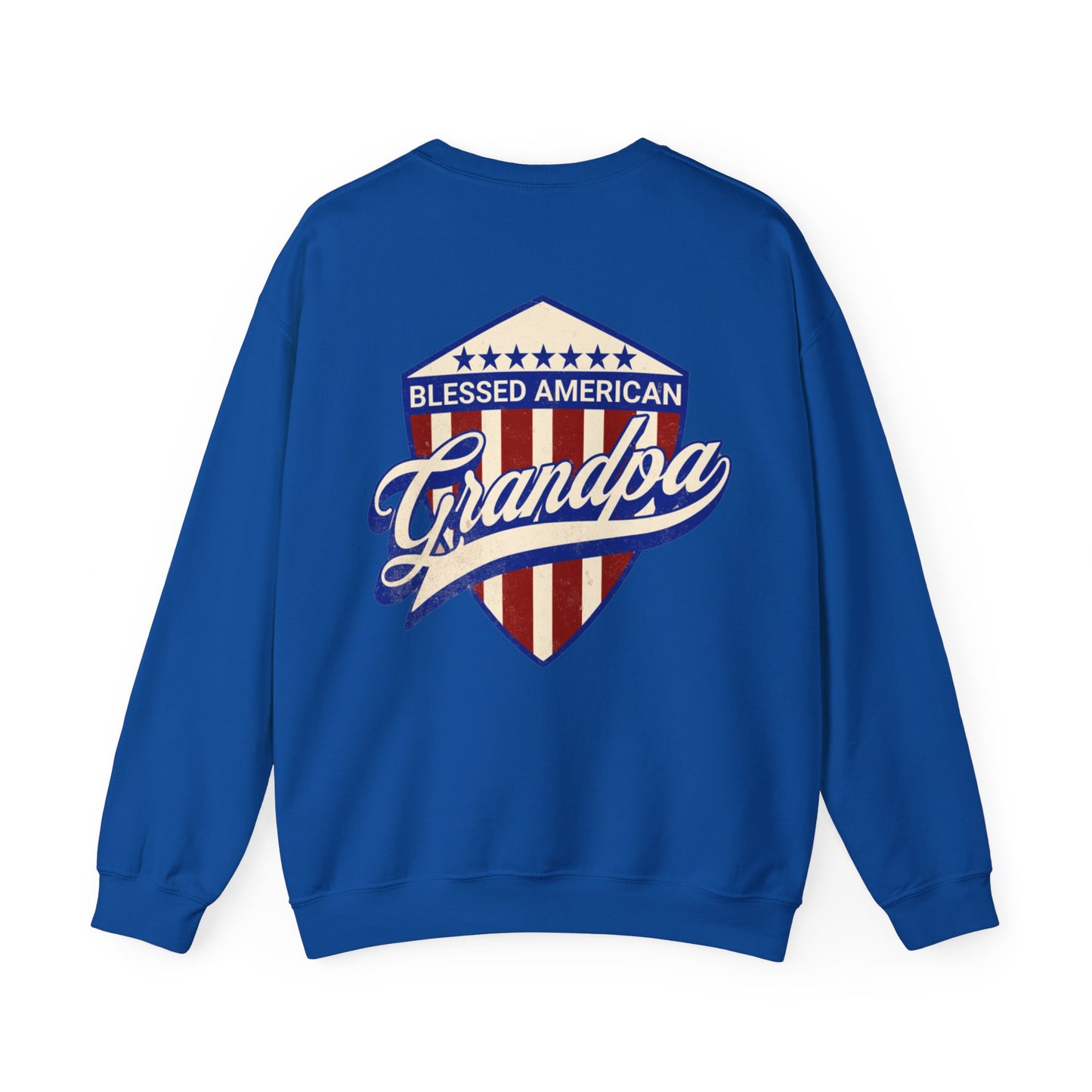 Graphic Blessed American Grandpa Unisex Crewneck Sweatshirt