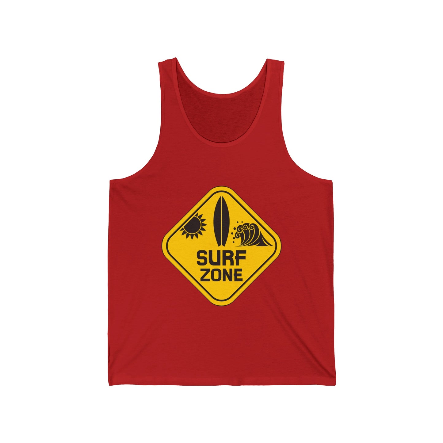 Beach Lovers Ultimate Comfort Styled Funny Unisex Surf Zone Summer Tank Top