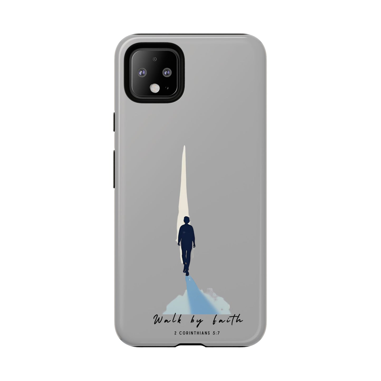 Inspirational Tough Phone Case - "Walk by Faith" Design - Bible Verse Phone Protection