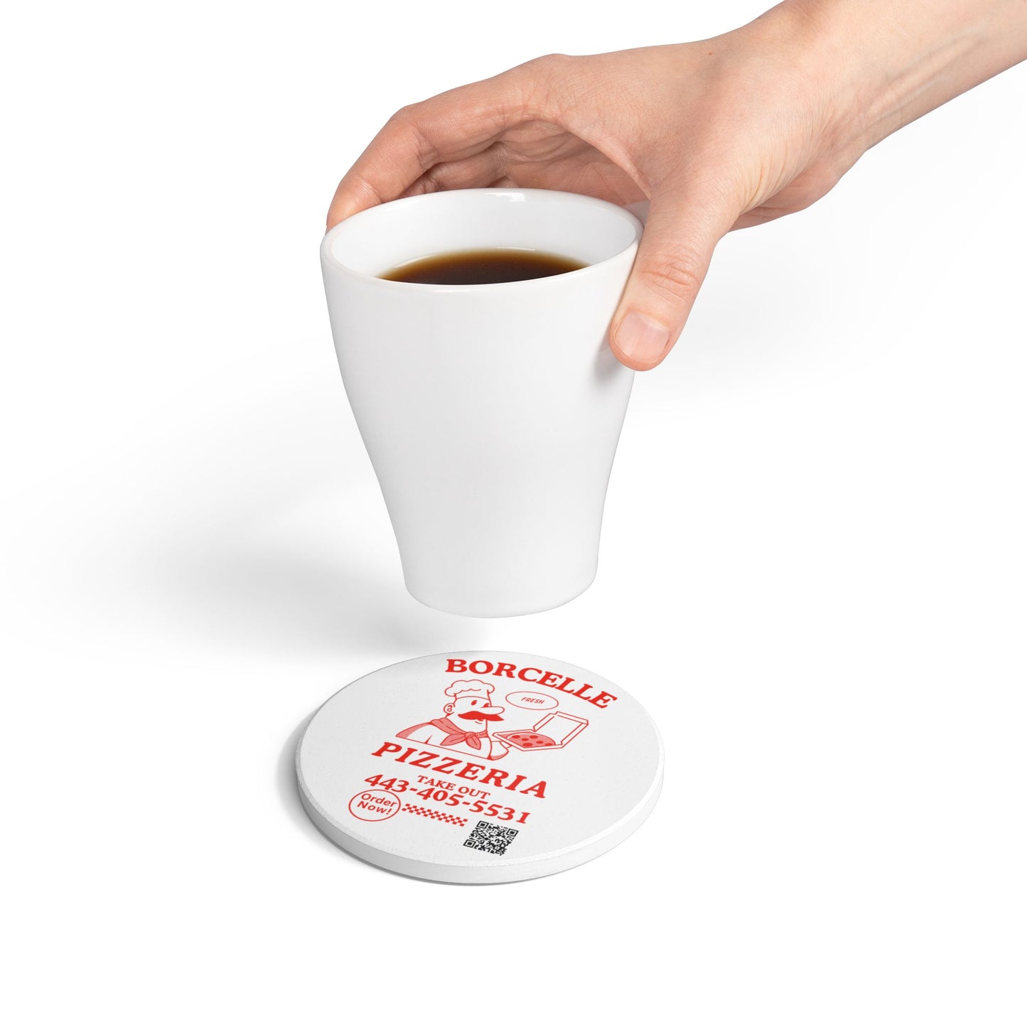 Vintage Pizzeria Ceramic Coaster - Perfect for Home & Restaurant Decor