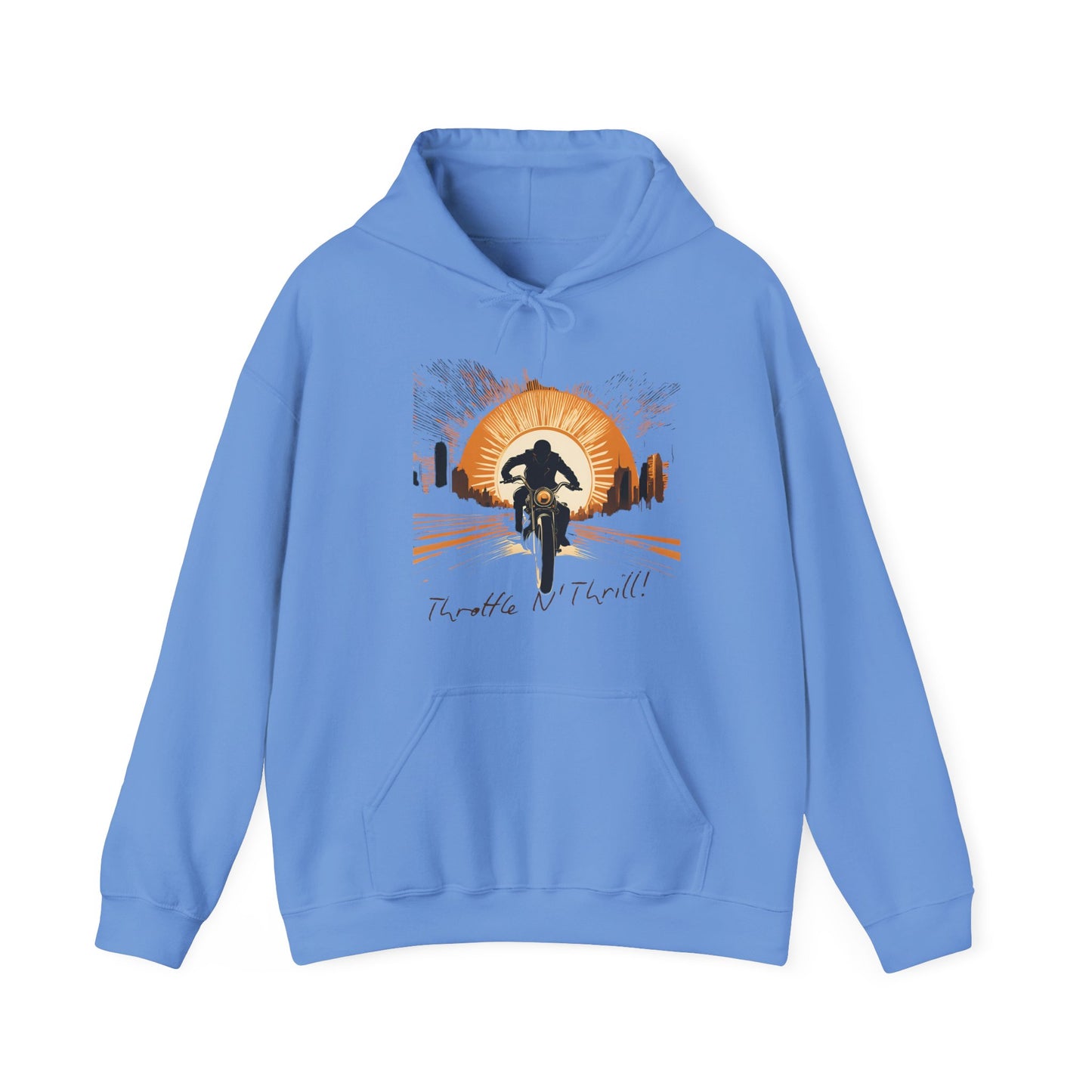 Graphic Unisex Heavy Blend Throttle and Thrill Bikers Graphic Hoodie