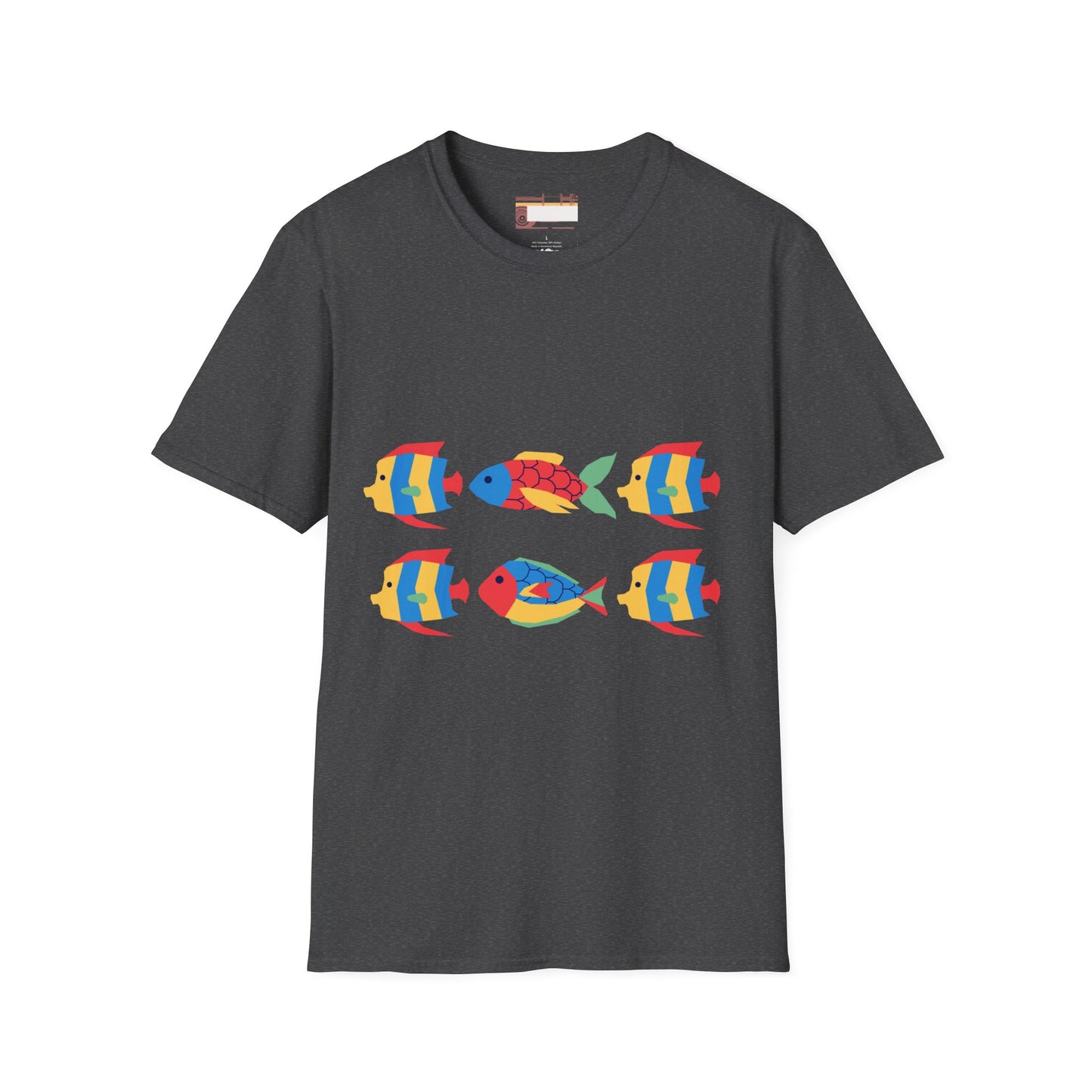 Graphic Designed Comfort Unisex Colored Fish T-shirt