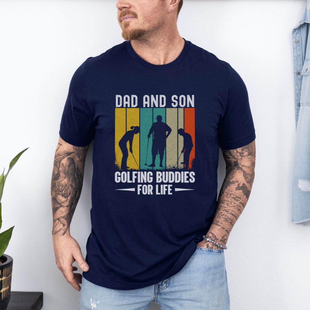 Dad And Son Golfing Buddies Ultimate Comfort Unisex Fathers Day T-shirt