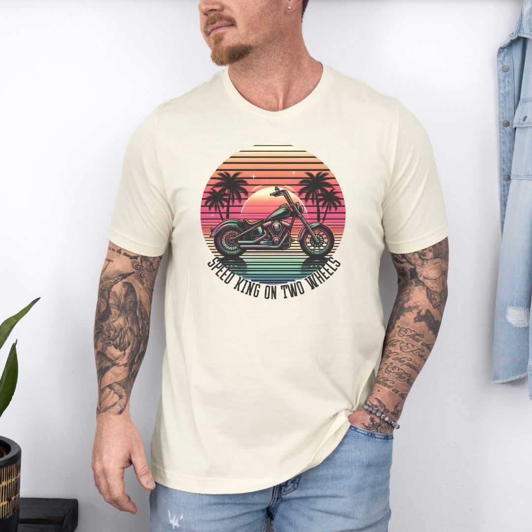 Speed King On Two Wheels Ultimate Comfort Styled Graphic T-shirt