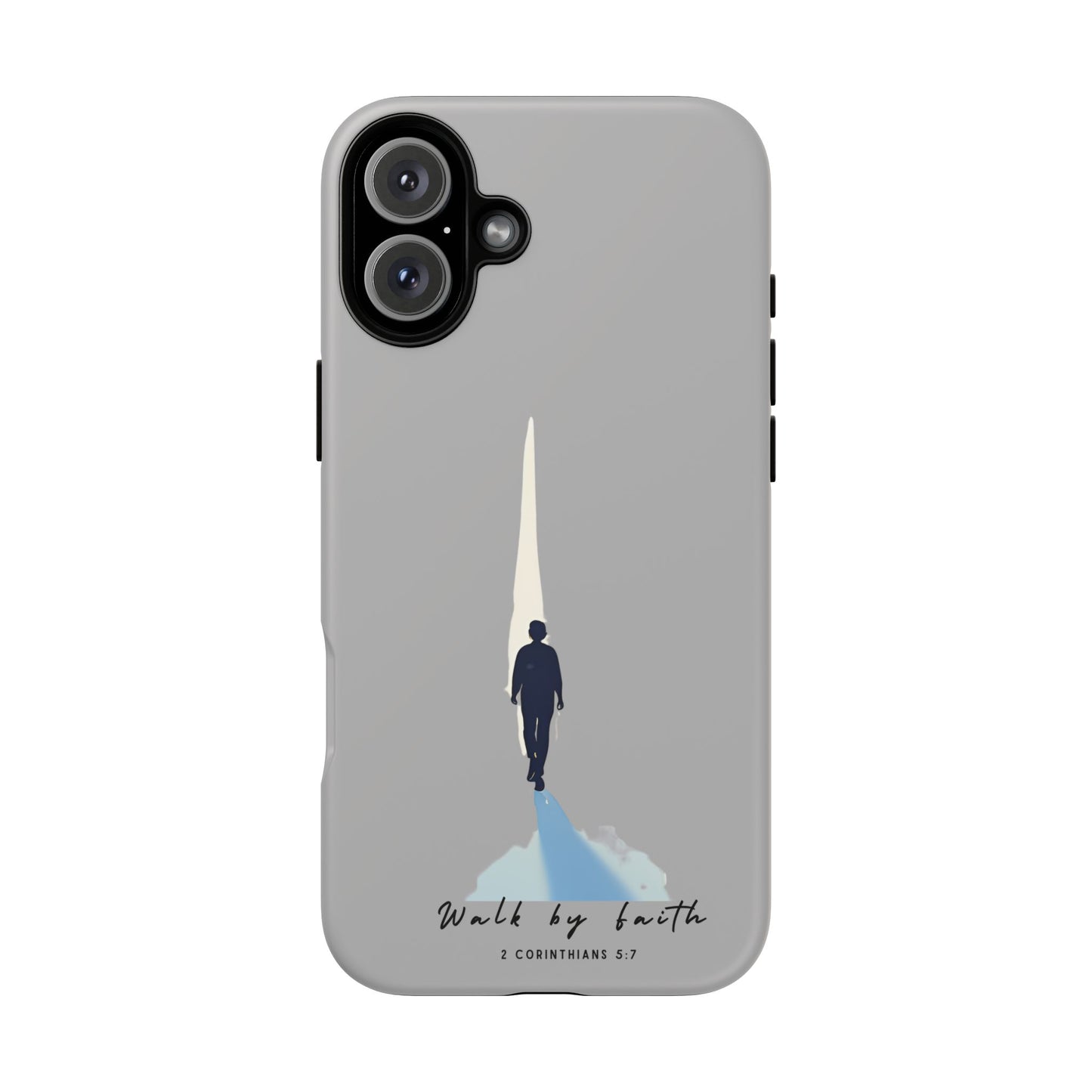 Inspirational Tough Phone Case - "Walk by Faith" Design - Bible Verse Phone Protection