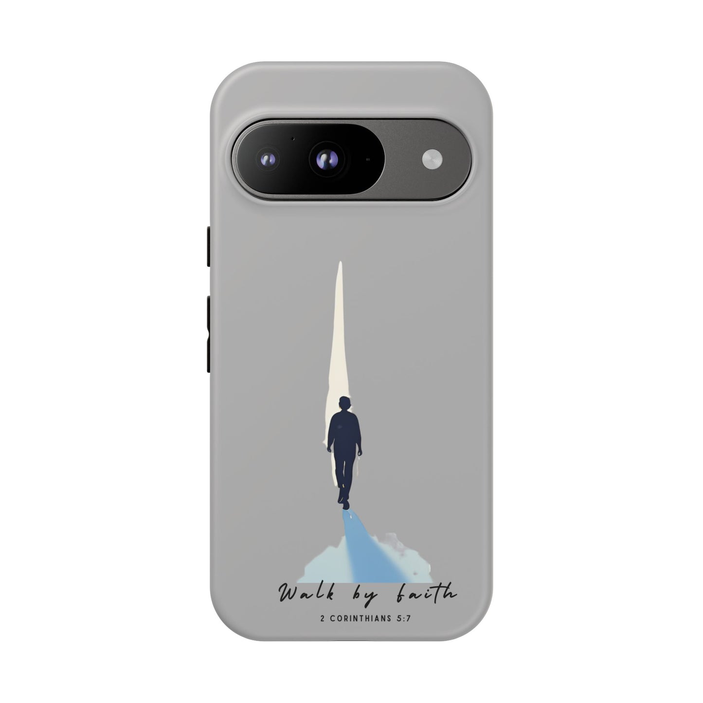 Inspirational Tough Phone Case - "Walk by Faith" Design - Bible Verse Phone Protection