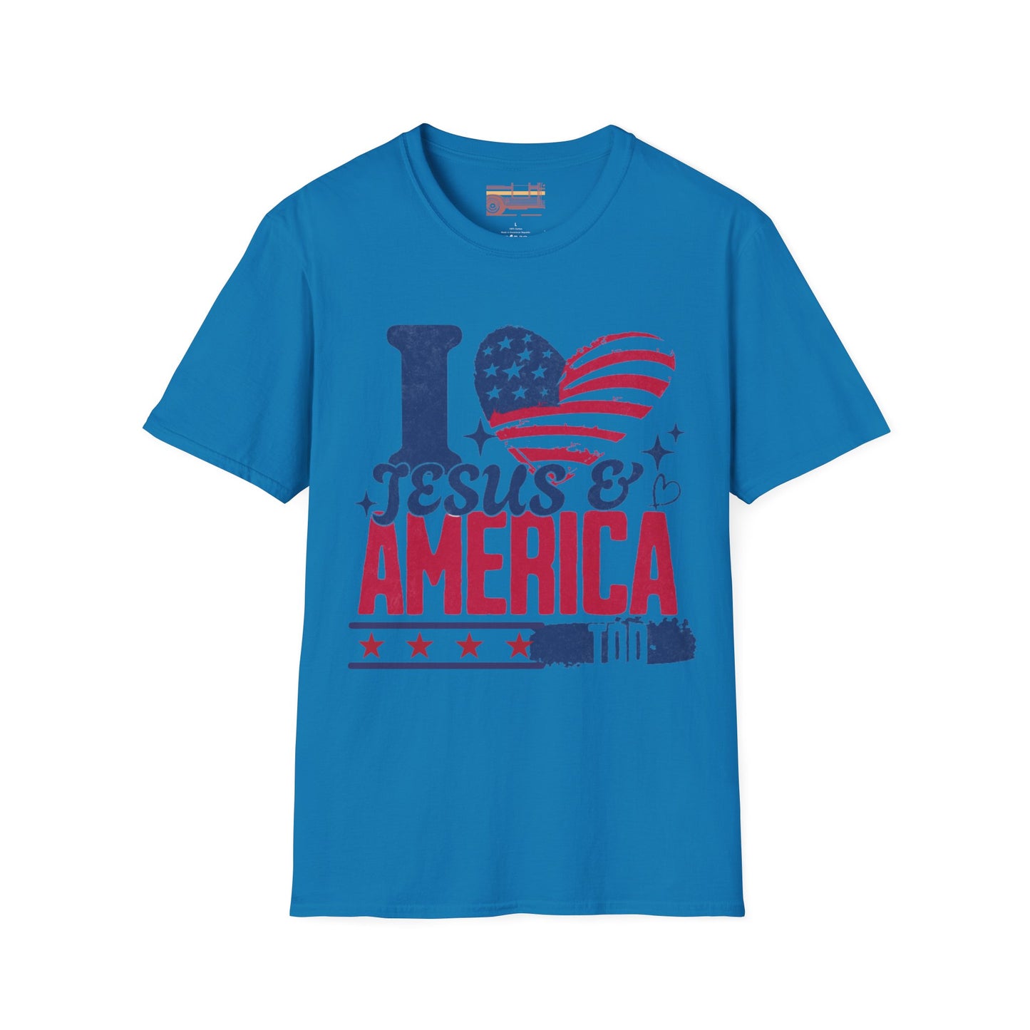 Graphic I Love Jesus and America Too, July 4th Ultimate Comfort Unisex T-shirt