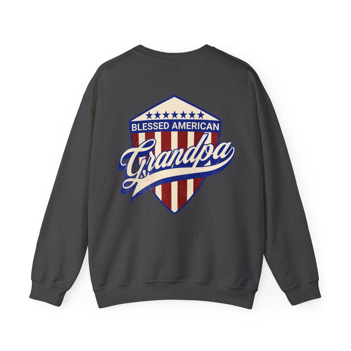 Graphic Blessed American Grandpa Unisex Crewneck Sweatshirt