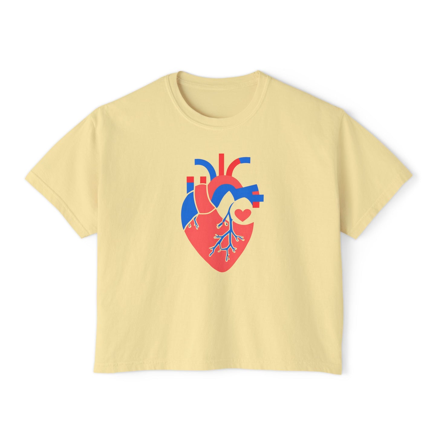 Graphic Heartfelt Women's Boxy Tee - Casual Love Design for Everyday Comfort