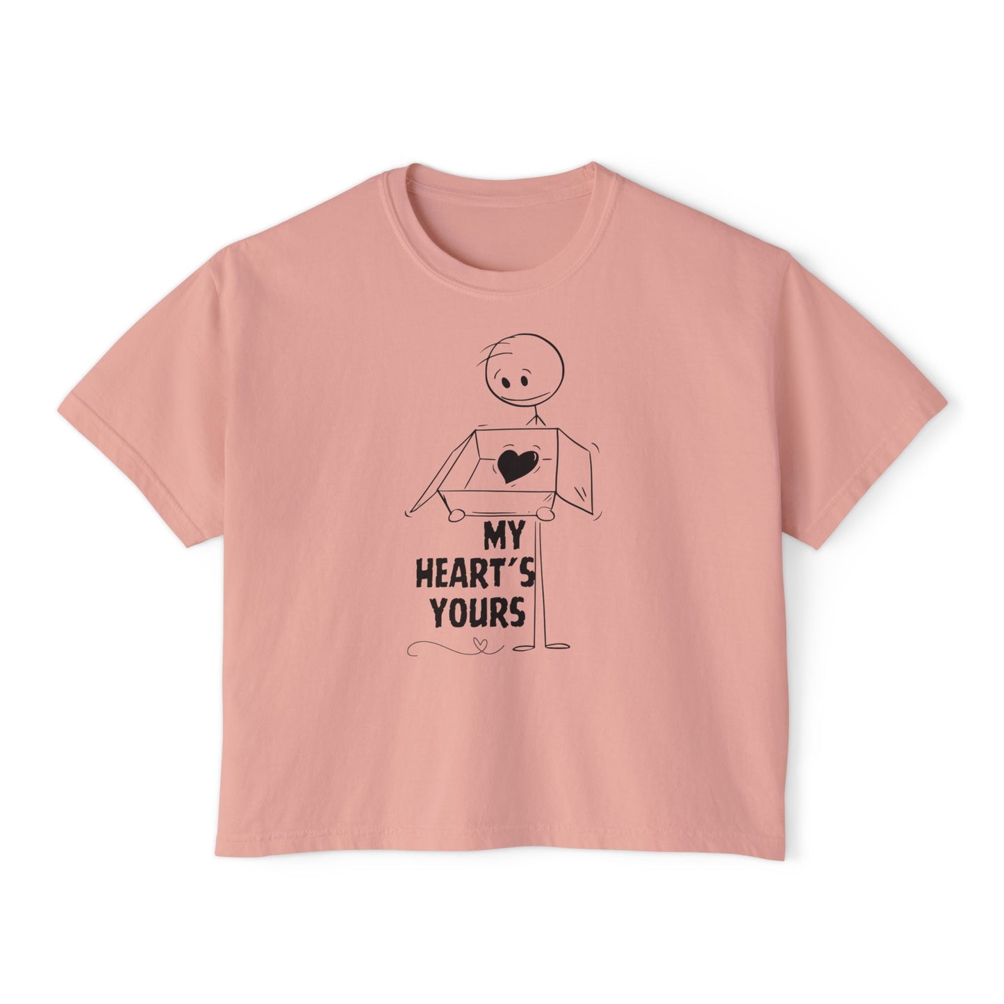 Graphic Heartfelt Women's Boxy Tee - My Heart's Yours