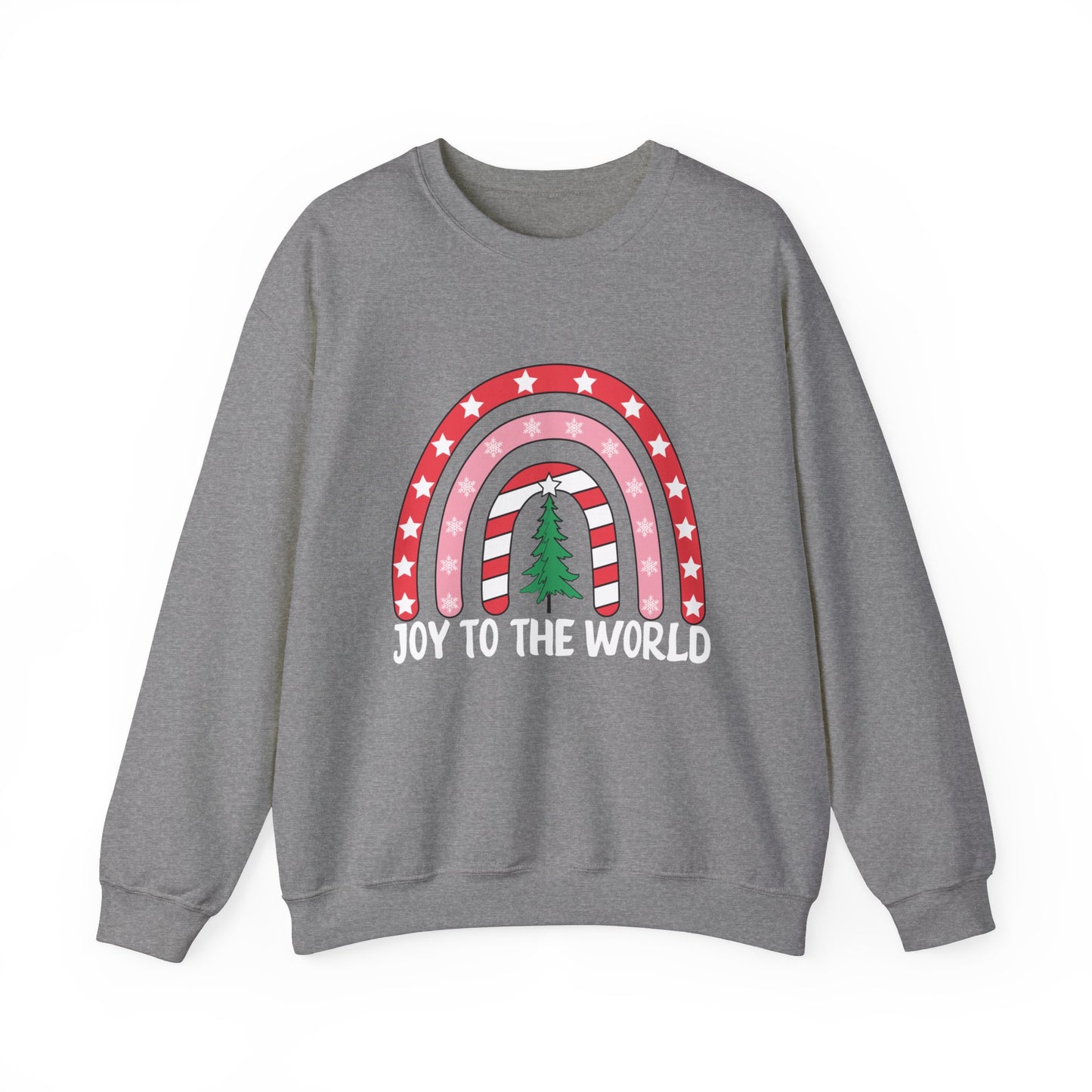 Graphic Designed Holiday Christmas Joy To The World Unisex Crewneck Sweatshirt