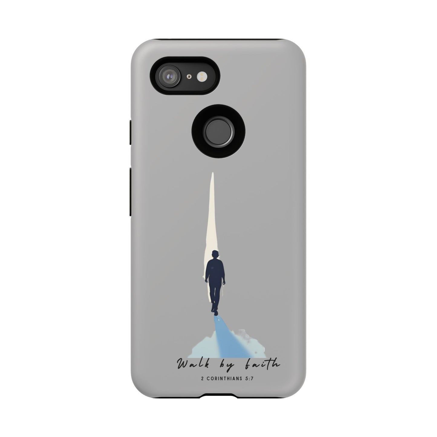 Inspirational Tough Phone Case - "Walk by Faith" Design - Bible Verse Phone Protection