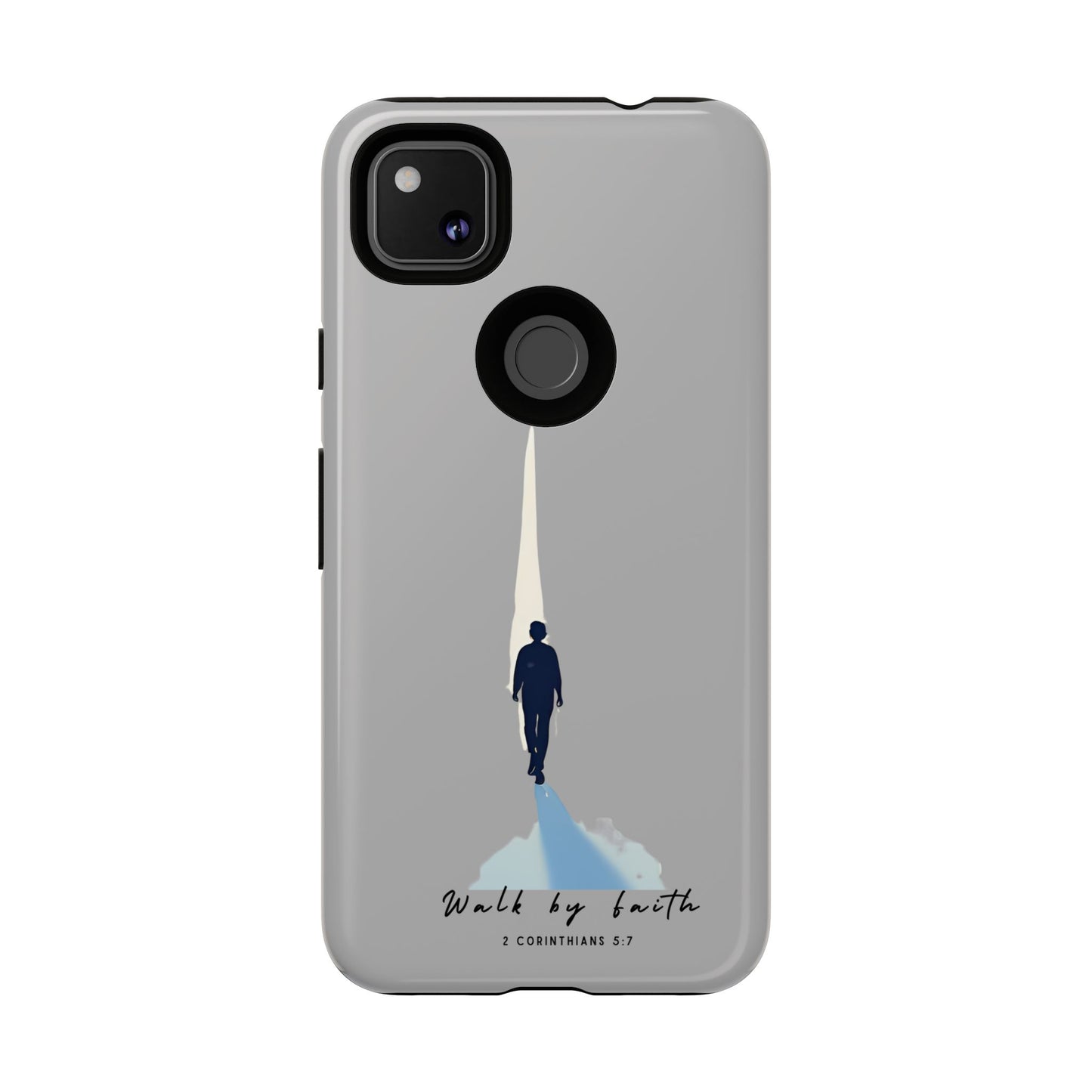 Inspirational Tough Phone Case - "Walk by Faith" Design - Bible Verse Phone Protection