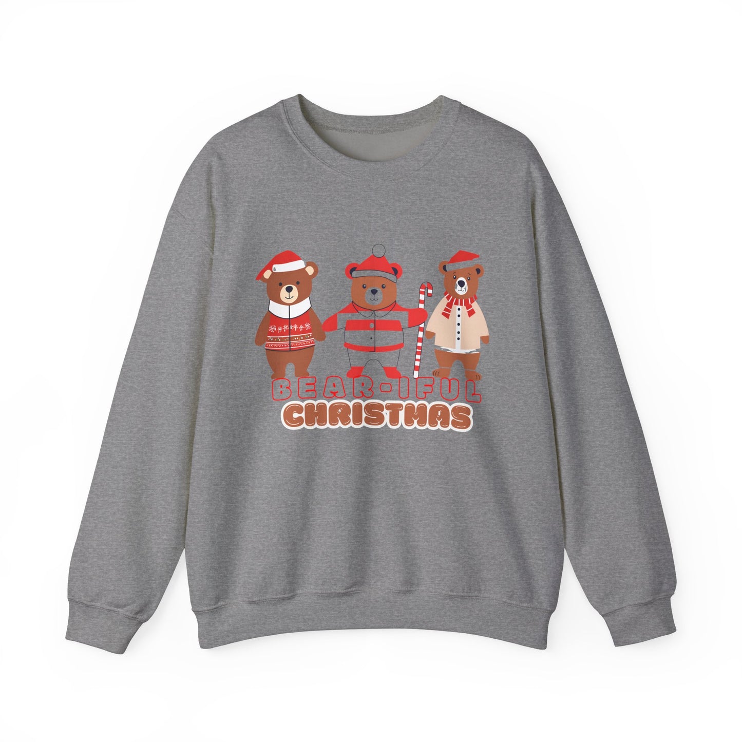 Graphic Designed Holiday Christmas "Bear-iful Christmas"Unisex Crewneck Sweatshirt