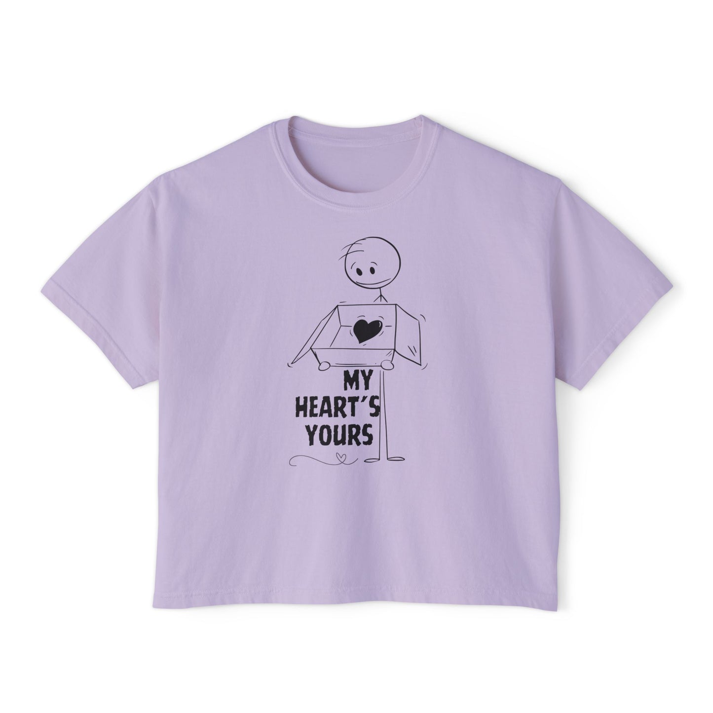Graphic Heartfelt Women's Boxy Tee - My Heart's Yours