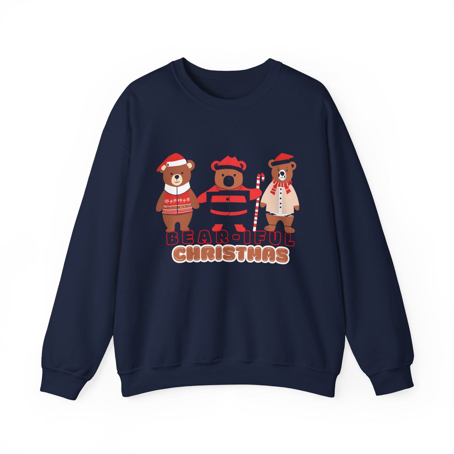 Graphic Designed Holiday Christmas "Bear-iful Christmas"Unisex Crewneck Sweatshirt