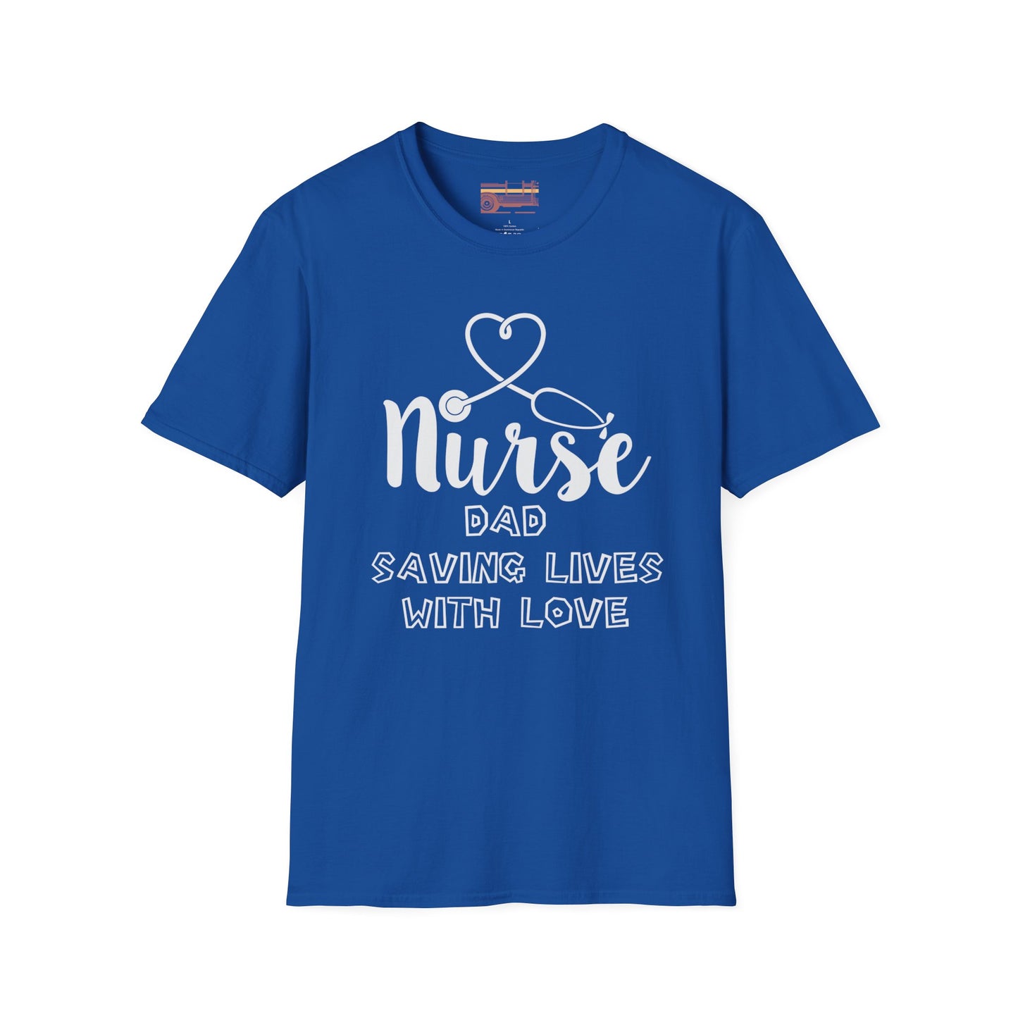 Nurse Dad Serving Lives With Love Ultimate Comfort Unisex Fathers Day Nurse T-shirt