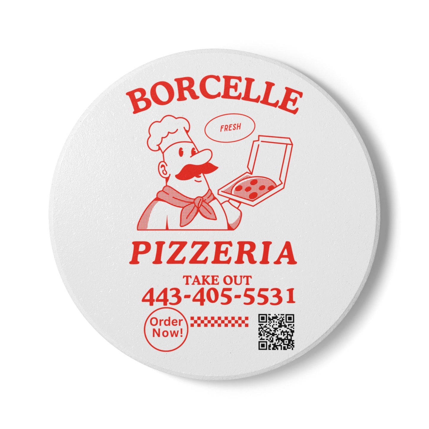 Vintage Pizzeria Ceramic Coaster - Perfect for Home & Restaurant Decor
