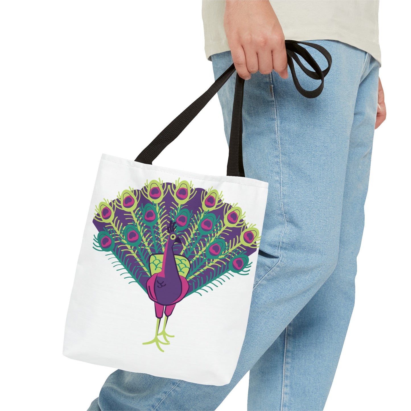 Summer Graphic Peacock Tote Bag
