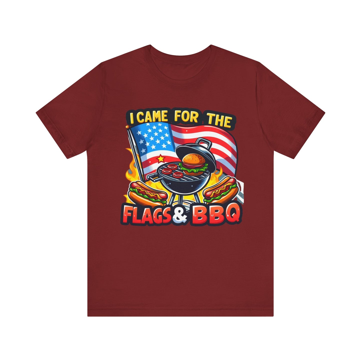 US Flag Day Commemorative Graphic T-shirts, Here for the Flag & BBQ Tee