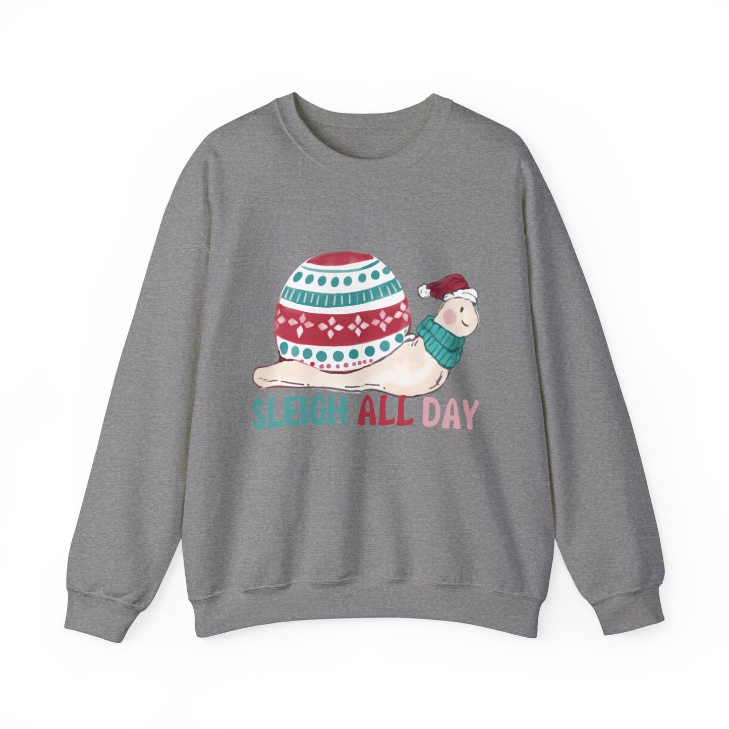 Graphic Designed Holiday Christmas Snowman Sleigh Unisex Crewneck Sweatshirt