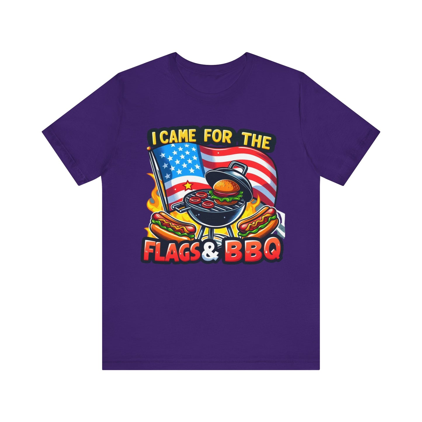 US Flag Day Commemorative Graphic T-shirts, Here for the Flag & BBQ Tee