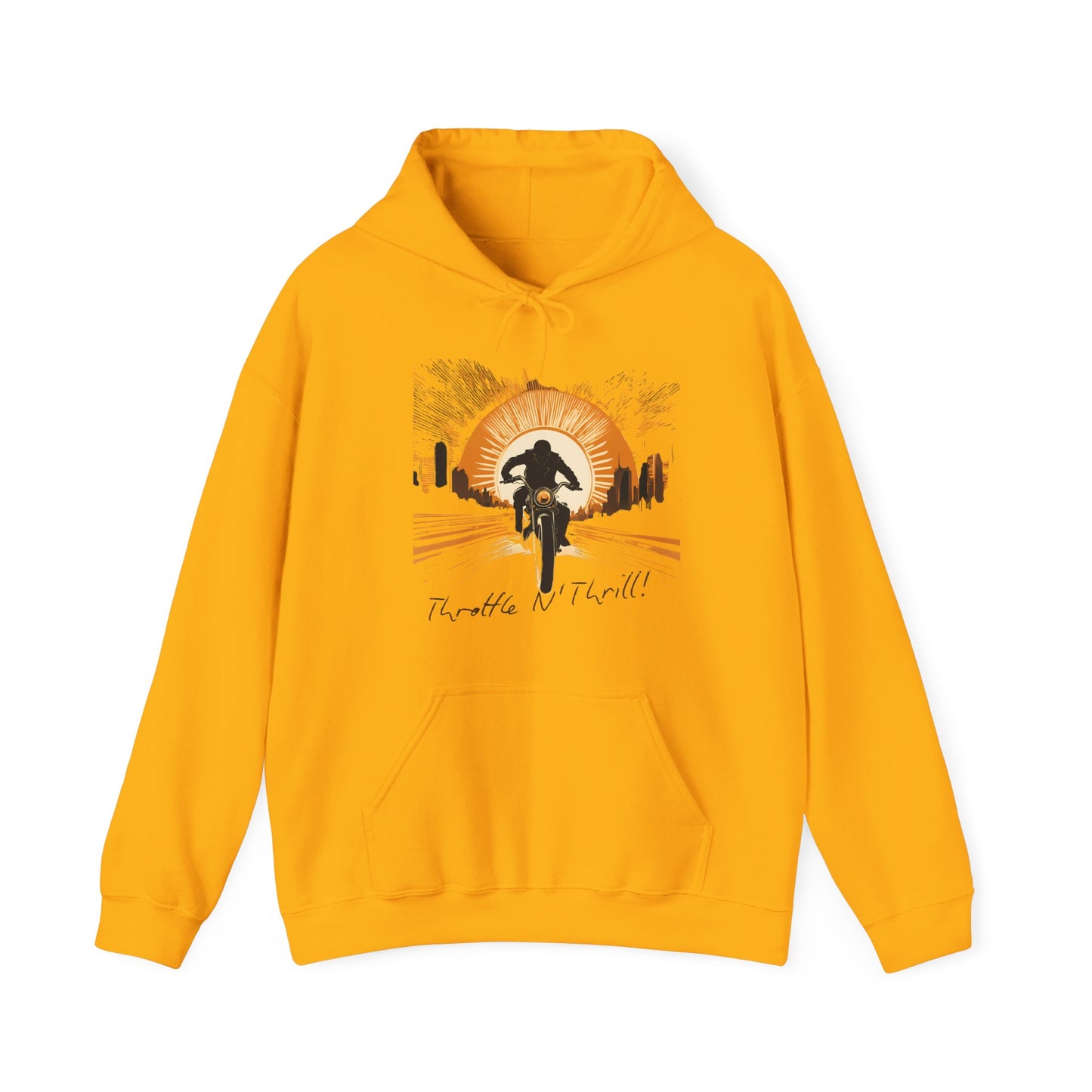 Graphic Unisex Heavy Blend Throttle and Thrill Bikers Graphic Hoodie
