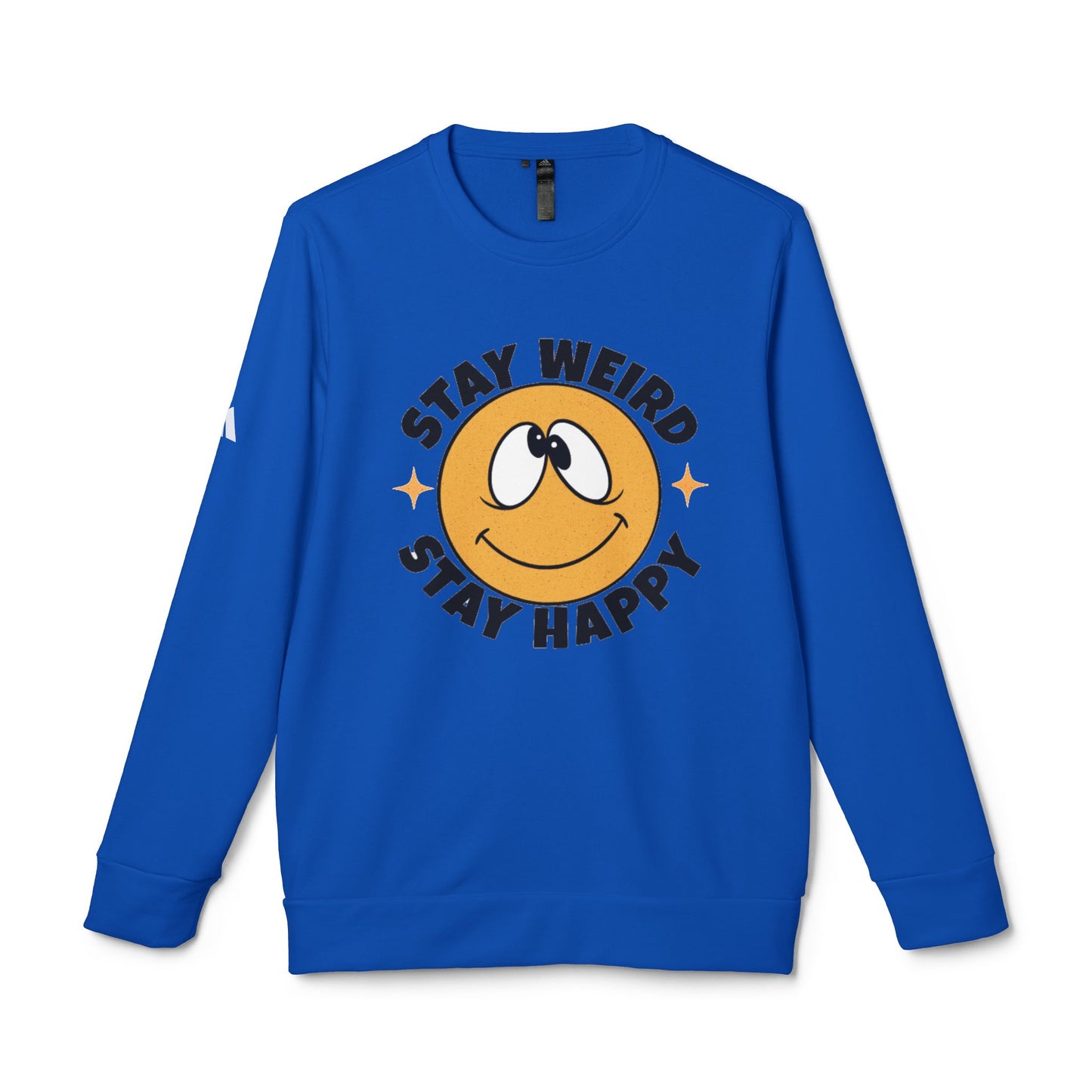 DTG adidas® Unisex Fleece Crewneck Stay Weird Stay Happy Sweatshirt